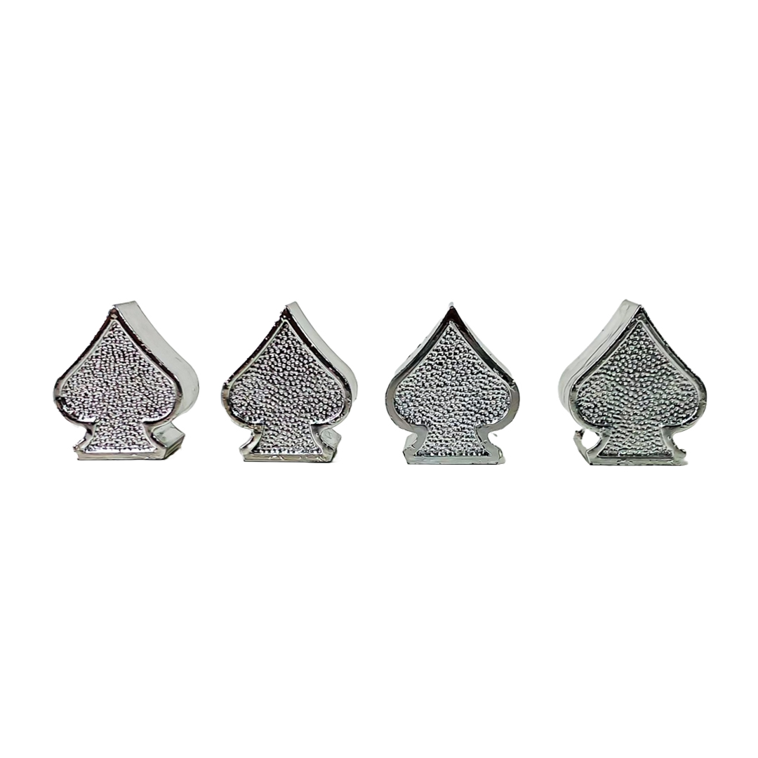 JUEGO DE TAPITAS DE VALVULA TUNNING SET X 4 PCS PICS POKER PLATEADAS - 2