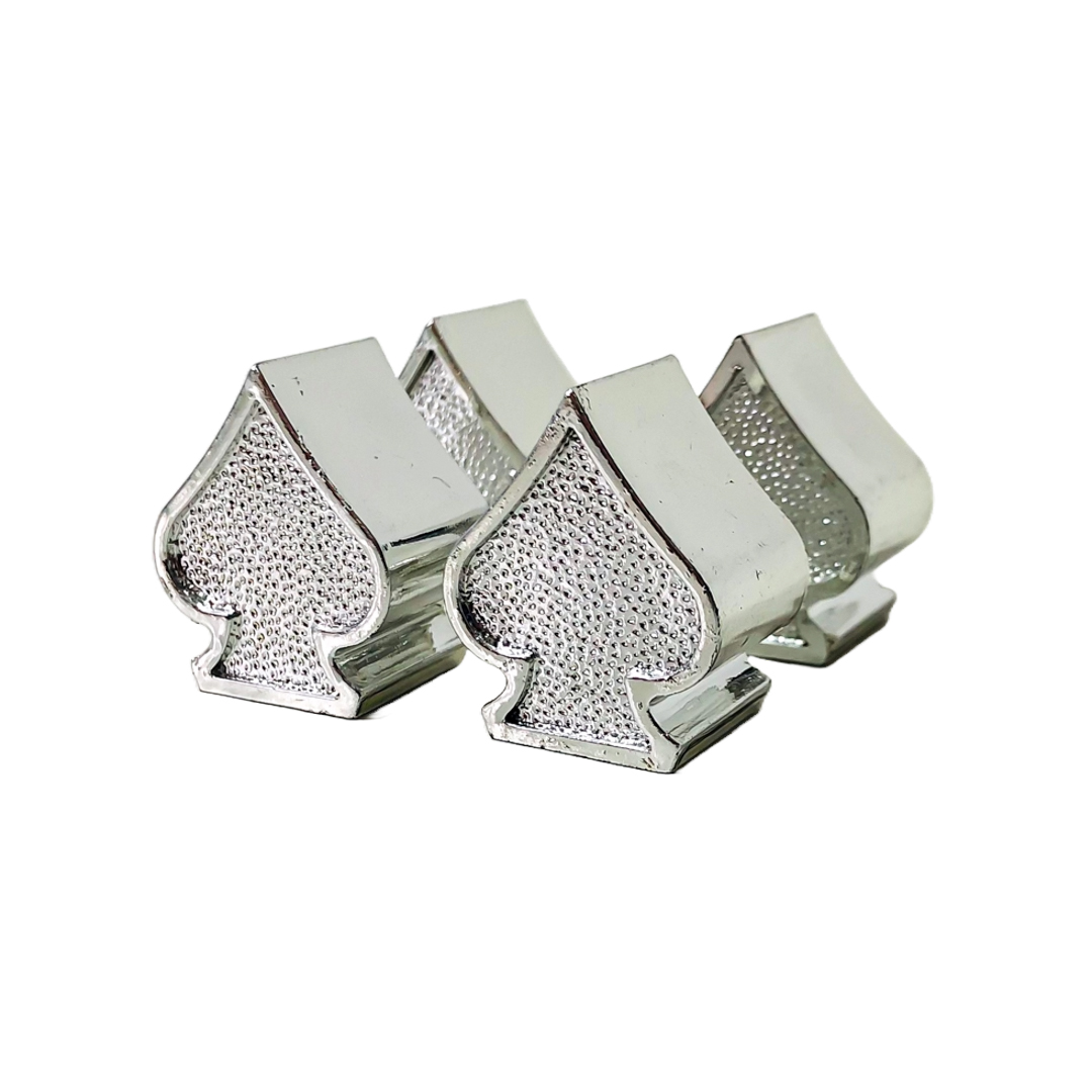JUEGO DE TAPITAS DE VALVULA TUNNING SET X 4 PCS PICS POKER PLATEADAS - 3