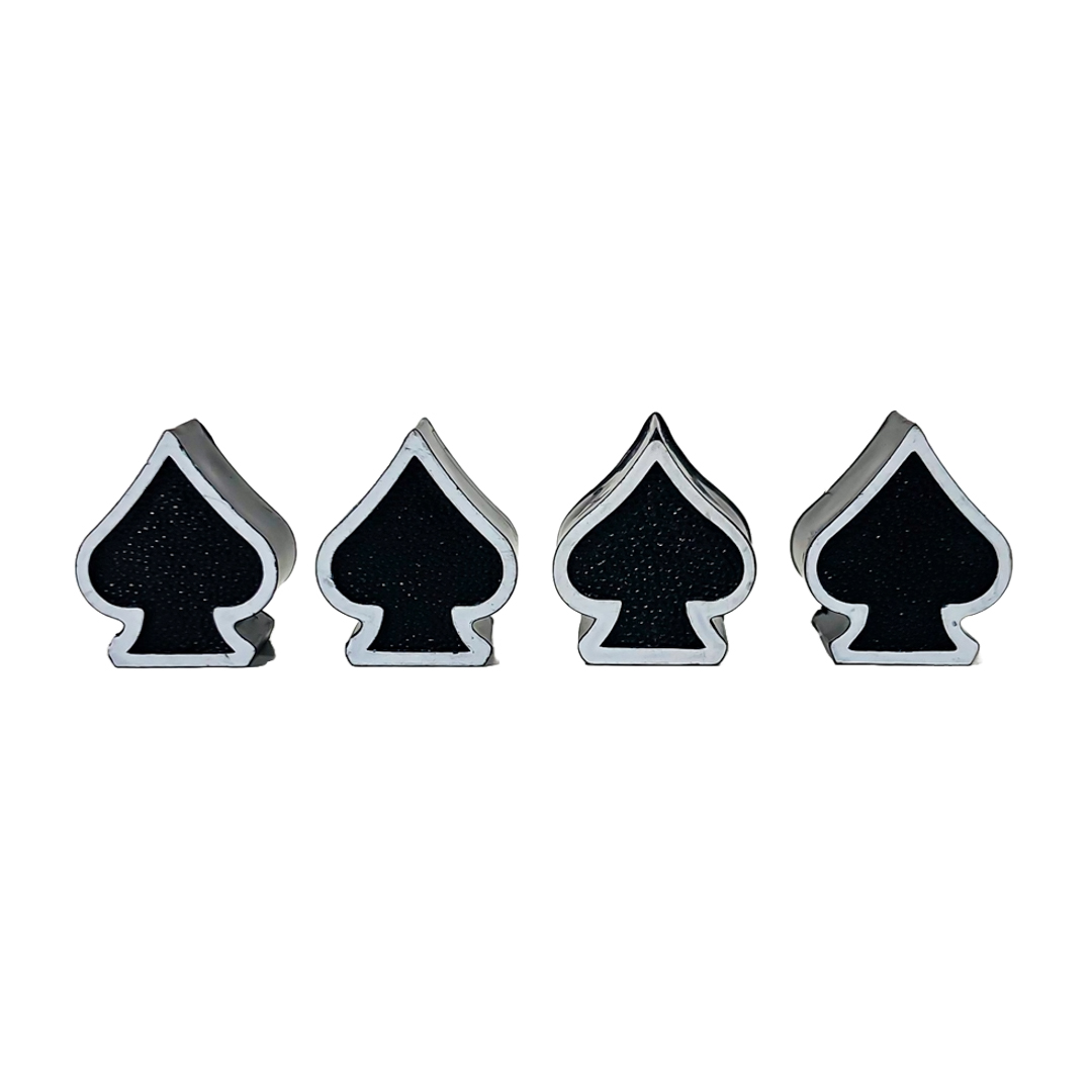 JUEGO DE TAPITAS DE VALVULA TUNNING SET X 4 PCS PICS POKER NEGRAS - 2