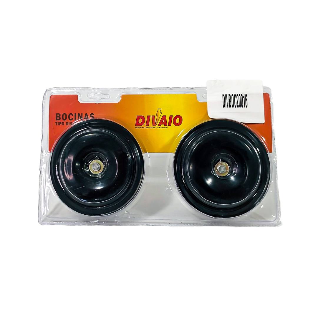 BOCINA TIPO DISCO GALLETA MERCEDES BENZ. 1 TERMINAL. VOLTAJE 12V. ENVASE POR JUEGO DIAMETRO 90MM - 6