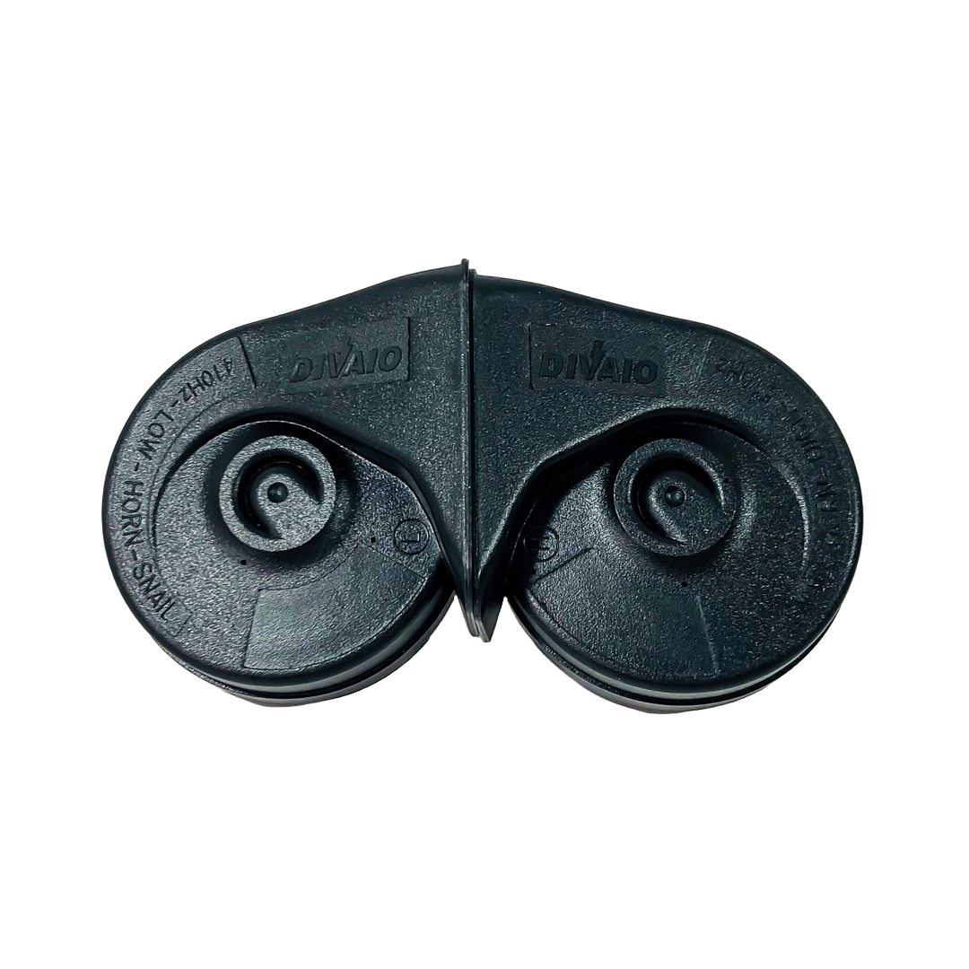 BOCINA TIPO KLAXON CARACOL FICHA TIPO FORO MODELOS NUEVOS VOLTAJE 12V ENVASE POR JUEGO DIAMETRO 80MM - 2