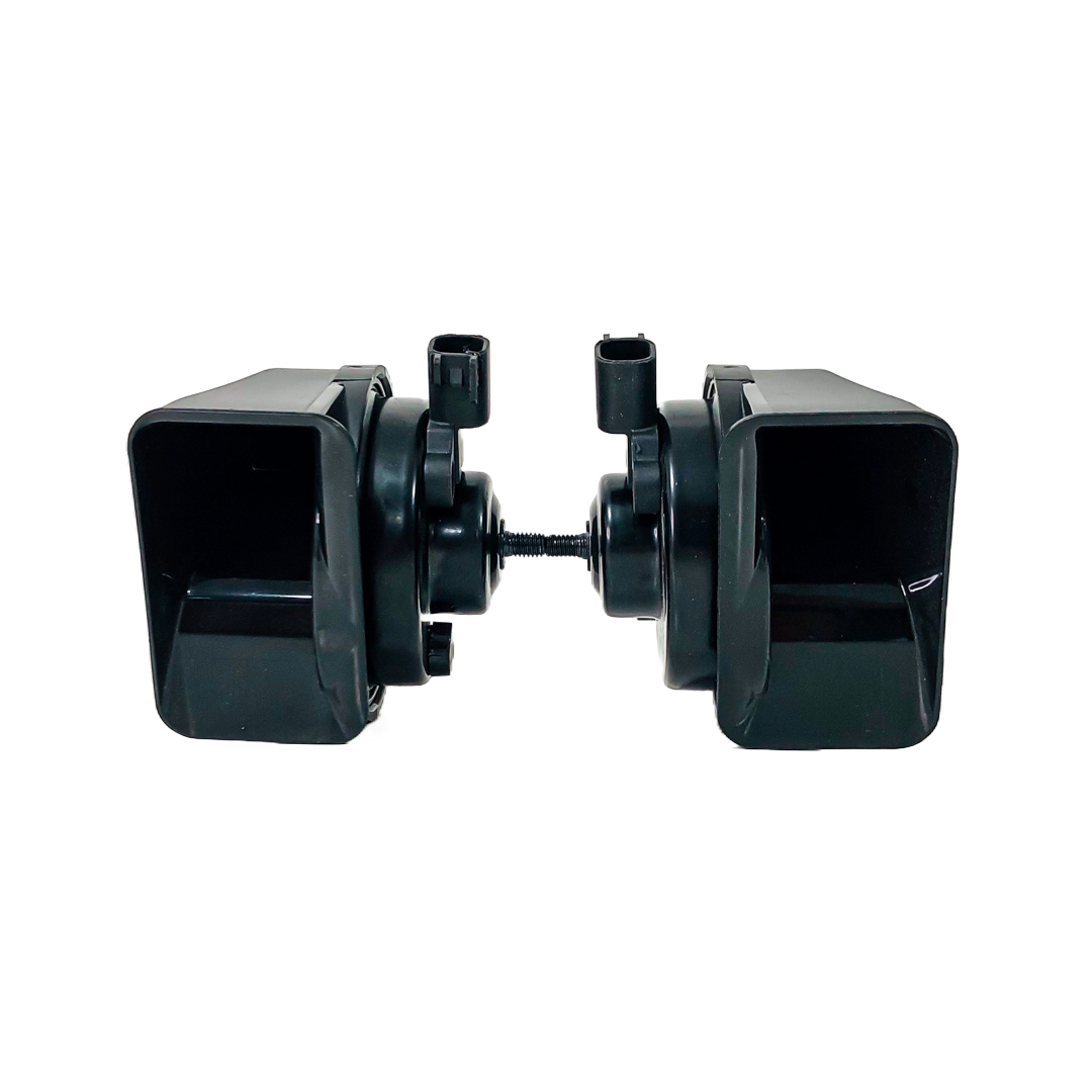 BOCINA TIPO KLAXON CARACOL FICHA TIPO FORO MODELOS NUEVOS VOLTAJE 12V ENVASE POR JUEGO DIAMETRO 80MM - 3