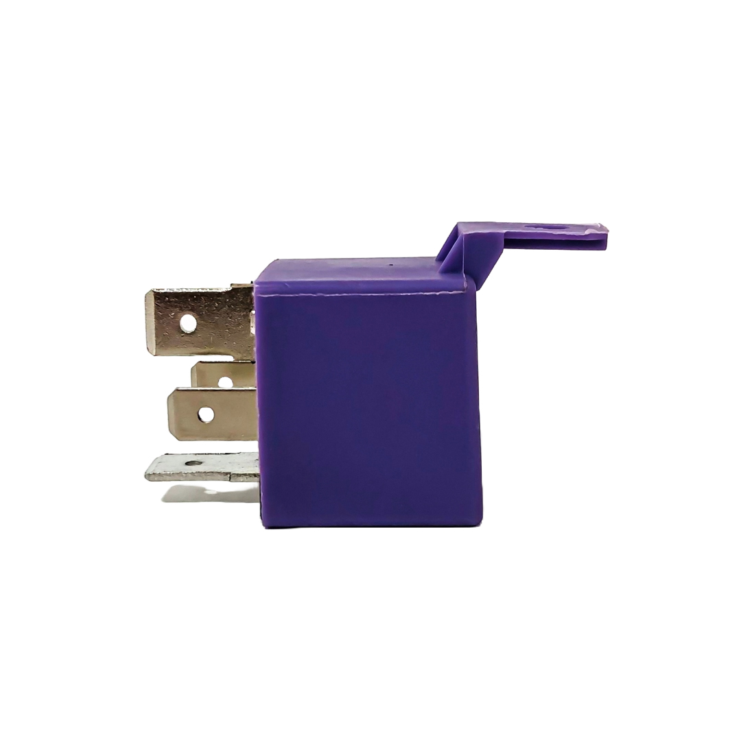 RELAY UNIVERSAL 4T 12V 70 AMP PARA PEUGEOT COLOR VIOLETA >> DZE R9183 / RALUX 8481 CANTIDAD POR CAJA MASTER 500 - 7