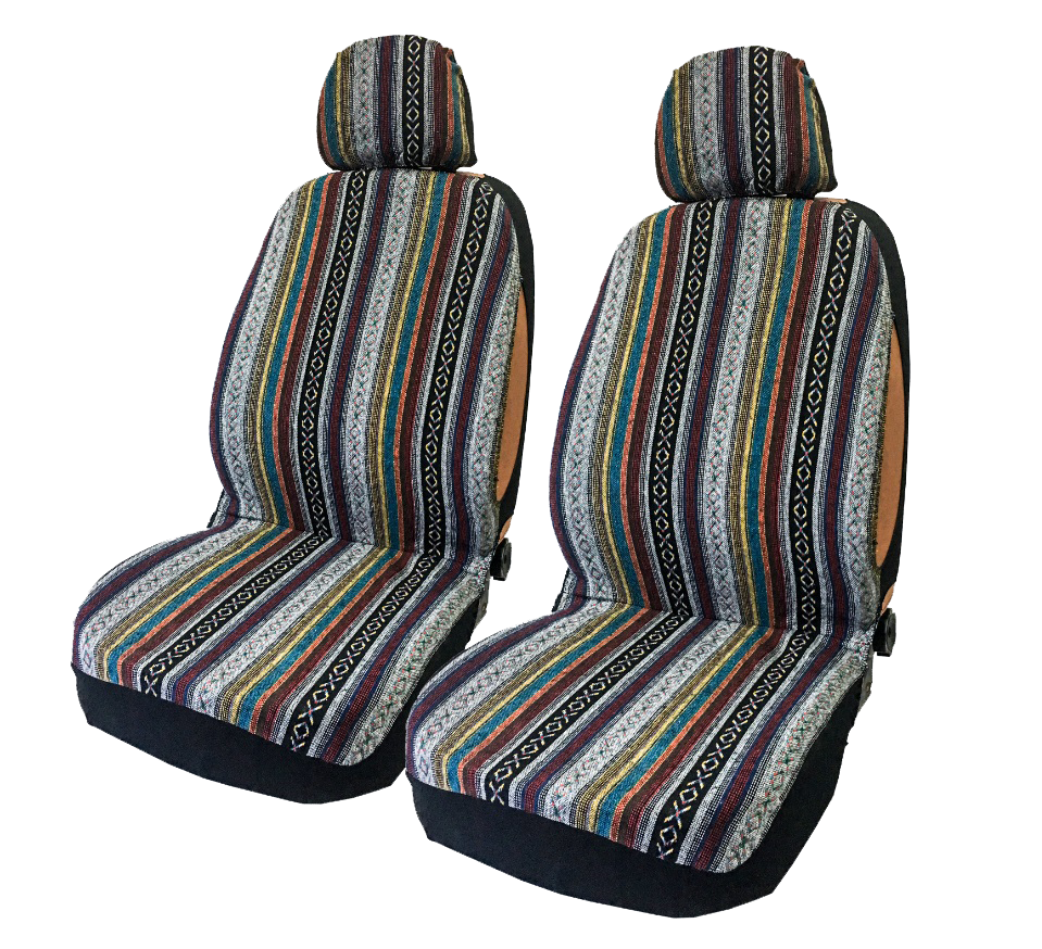 FUNDA CUBRE ASIENTO DE TELA ESTILO HIPPIE CHIC DOBLE PARA ASIENTOS DELANTEROS