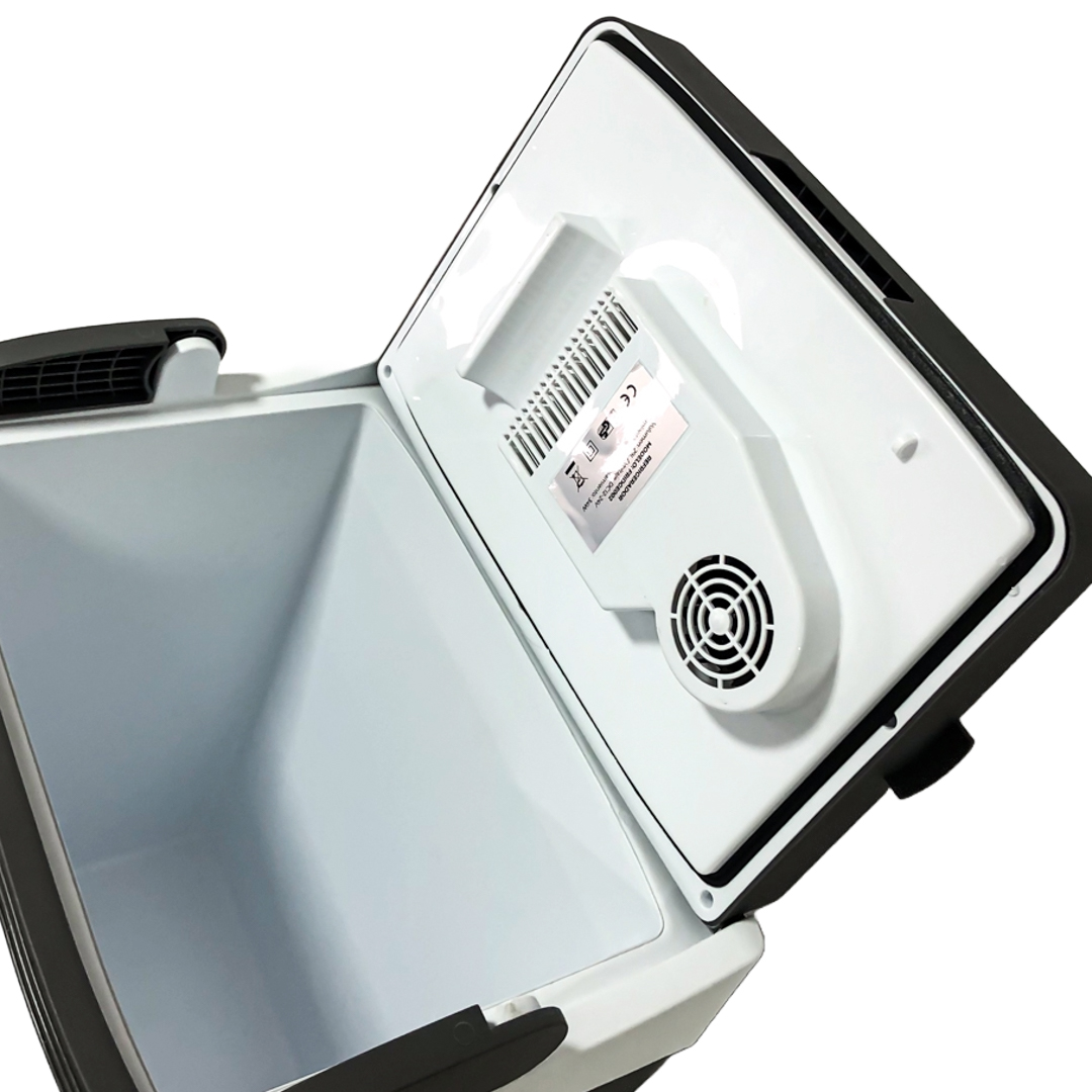 HELADERA 12V VOLUME: 29L
POWER: 34-55W
COOLING PERFERMANCE: 13°C~18°C BELOW AMBIENT TEMPERATURE
WARMING PERFORMANCE: 50°C-65°C BY THE HEATER
VOLTAGE: DC12-24V 
COOLING: 42W WARMING: 34W
MAIN MATERIAL: PP
INSULATION: EPS FOAM
WITH CE, ROHS - 8