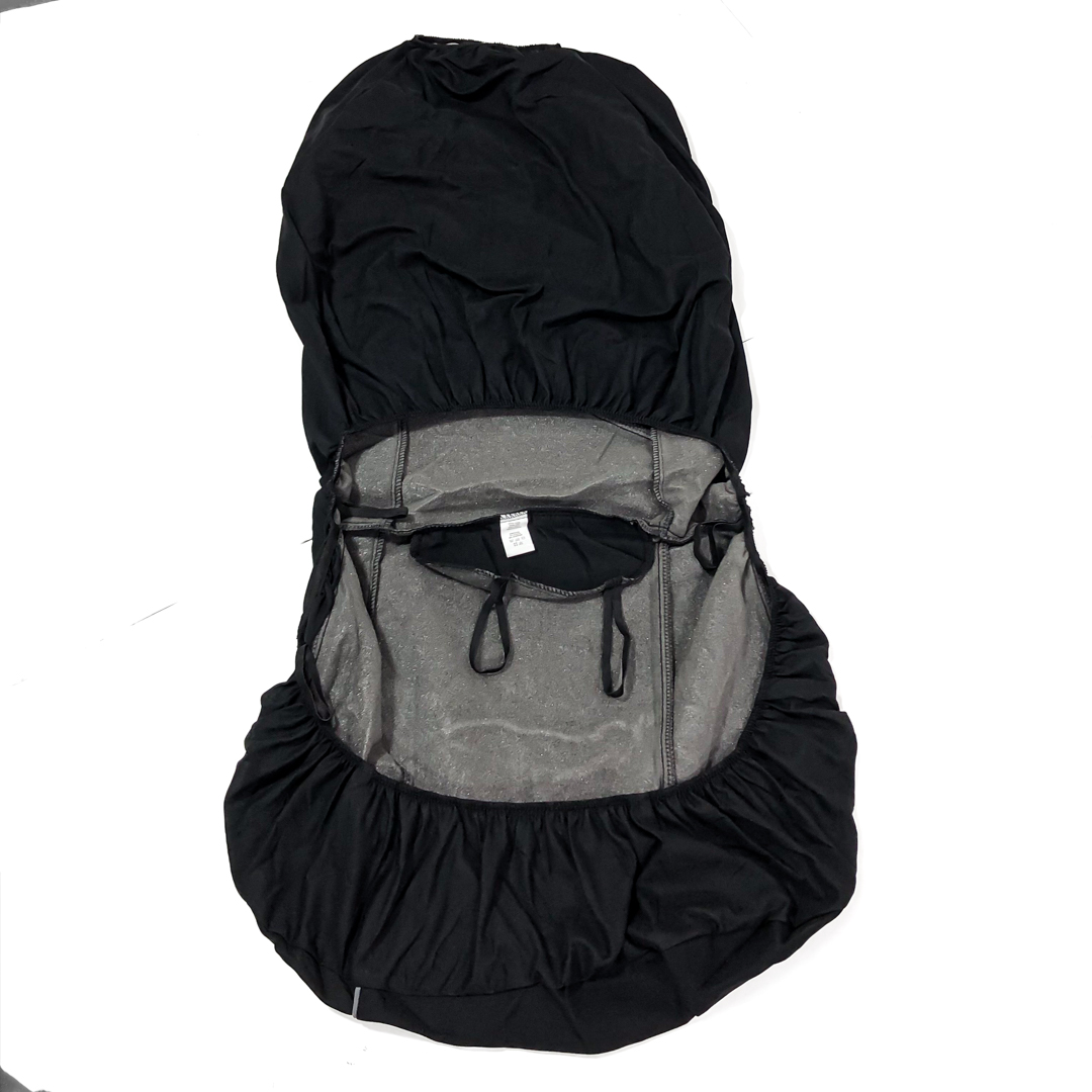 FUNDA CUBRE ASIENTO 9 PIEZAS DE TELA COLOR NEGRO CON DETALLES GRIS - 2