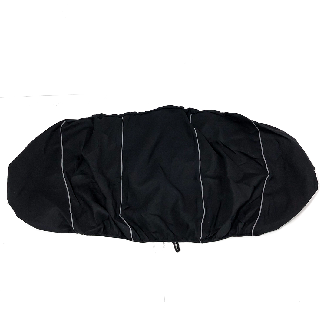 FUNDA CUBRE ASIENTO 9 PIEZAS DE TELA COLOR NEGRO CON DETALLES GRIS - 8