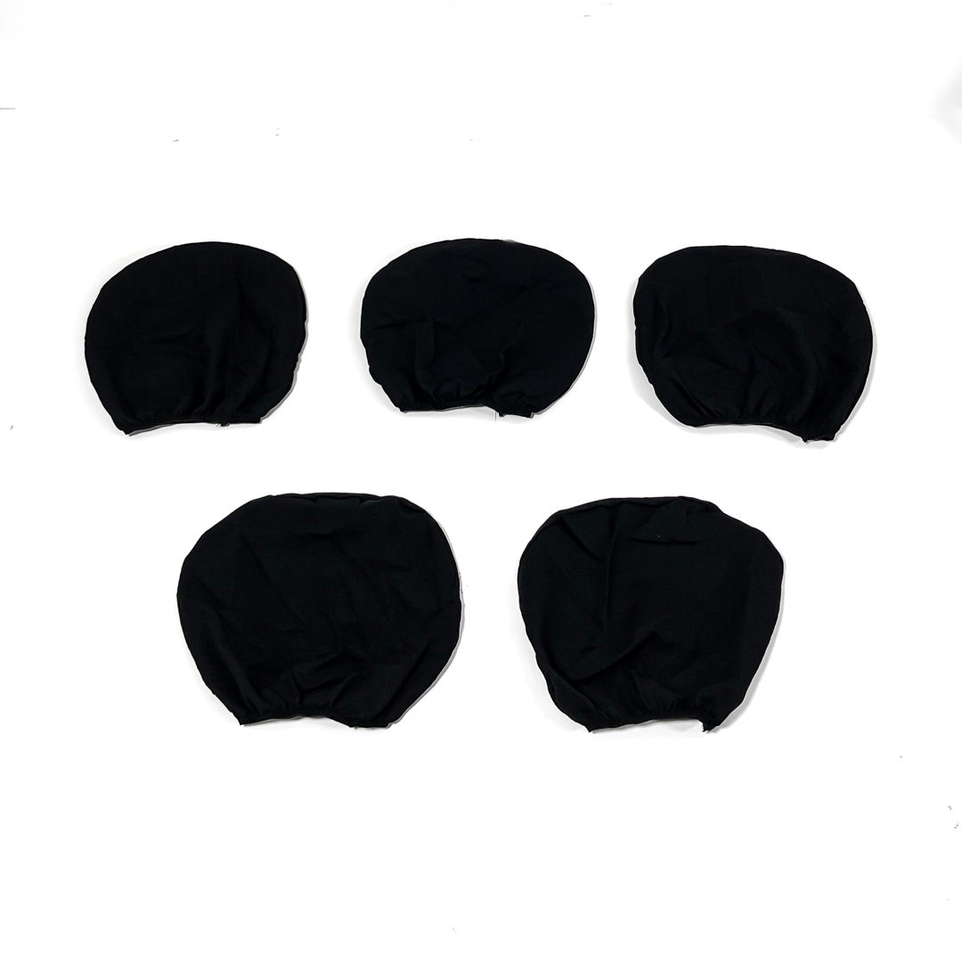 FUNDA CUBRE ASIENTO 9 PIEZAS DE TELA COLOR NEGRO CON DETALLES BLANCO - 6