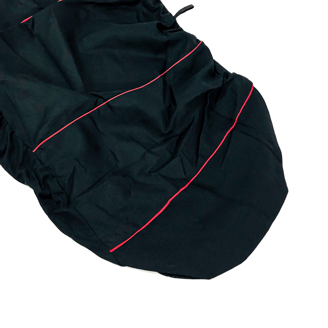 FUNDA CUBRE ASIENTO 9 PIEZAS DE TELA COLOR NEGRO CON DETALLES ROJO - 9