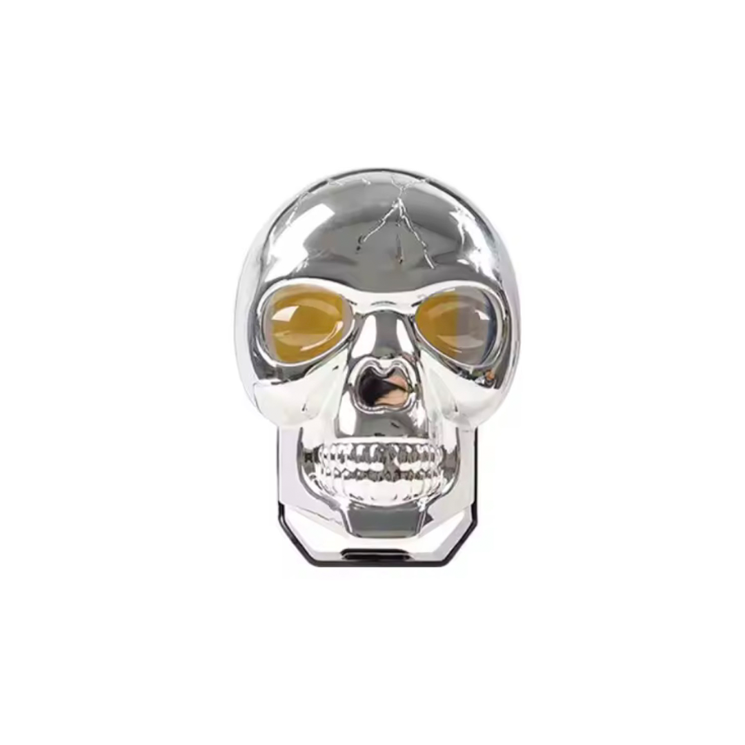 OFF ROAD FARO DE LED UNIVERSAL CALAVERA CON ILUMINACION EN LOS OJOS FUNCIONES BLANCA / AMBAR / BLANCA + AMBAR + FLASH + RGB 12V / 24V MEDIDAS 8,5 CM * 6,5 CM * 5,3 CM