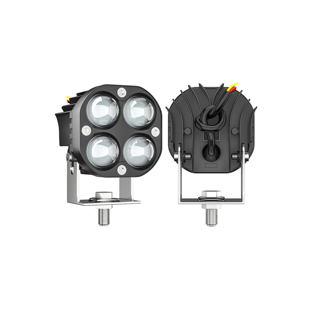 OFF ROAD FARO DE LED UNIVERSAL JUEGO DE FARO CUADRADO CON FUNCION ALTA Y BAJA, COLOR BLANCO Y AMBAR 12V / 24V MEDIDAS 7,5 CM * 7 CM * 6,8 CM