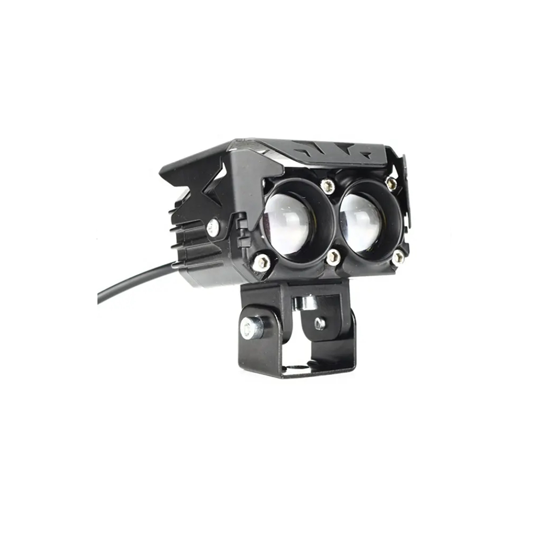 OFF ROAD FARO DE LED UNIVERSAL RECTANGULAR DOBLE LUPA COLOR BLANCO Y AMBAR 12V / 24V MEDIDAS 7.3 CM * 6.4 CM * 6,8 CM