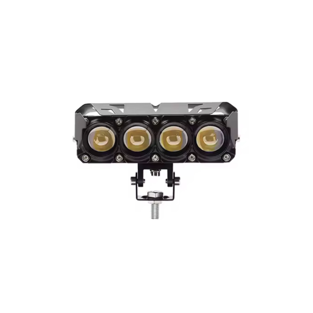 OFF ROAD FARO DE LED UNIVERSAL RECTANGULAR CUADRUPLE LUPA COLOR BLANCO Y AMBAR 12V / 24V MEDIDAS 13,3 CM * 5,1 CM * 4,1 CM