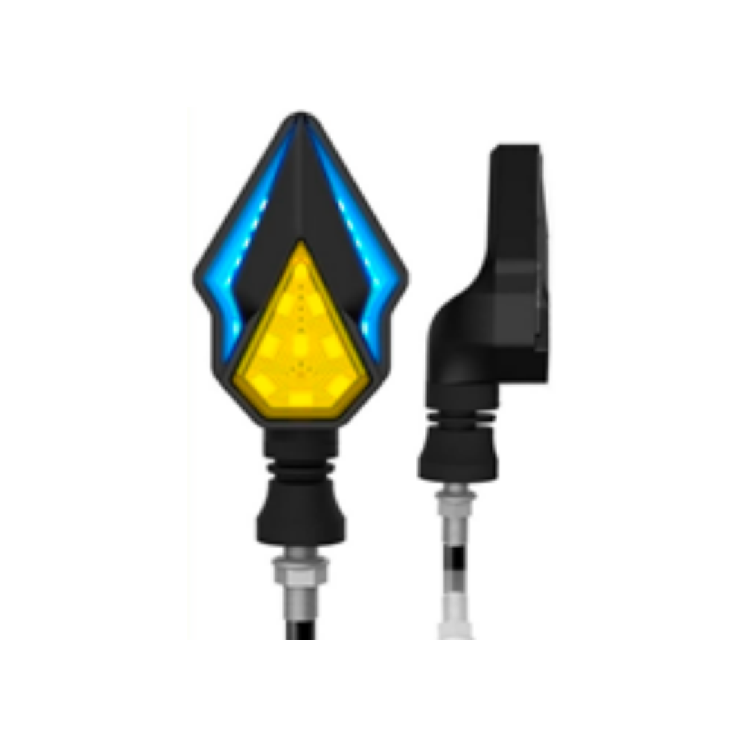 OFF ROAD FARO DE LED DE MOTO FARO DE GIRO UNIVERSAL AMBAR SECUENCIAL 12V 5W 1500 LUX JUEGO 2 UNIDADES