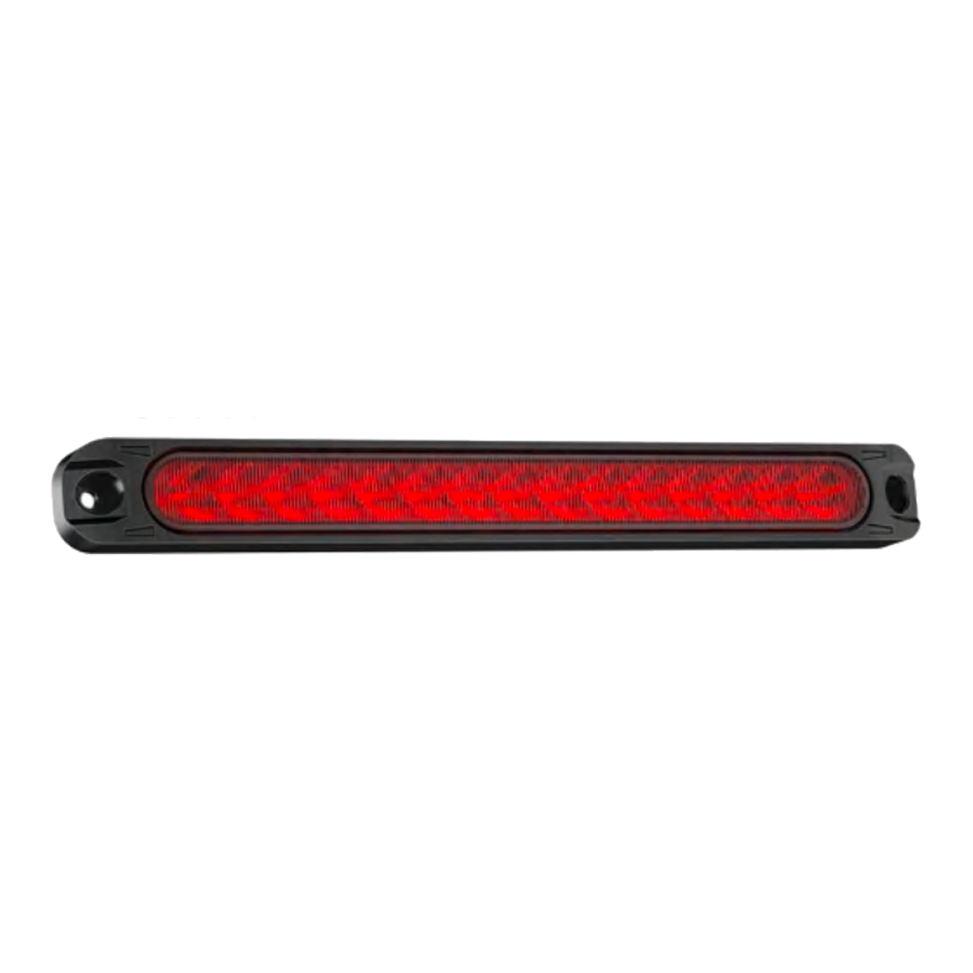 OFF ROAD FARO DE LED UNIVERSAL MOLDURA LED 25CM X 2,5 CM COLOR ROJO 12V FUNCION FIJA, SECUENCIAL Y FLASH