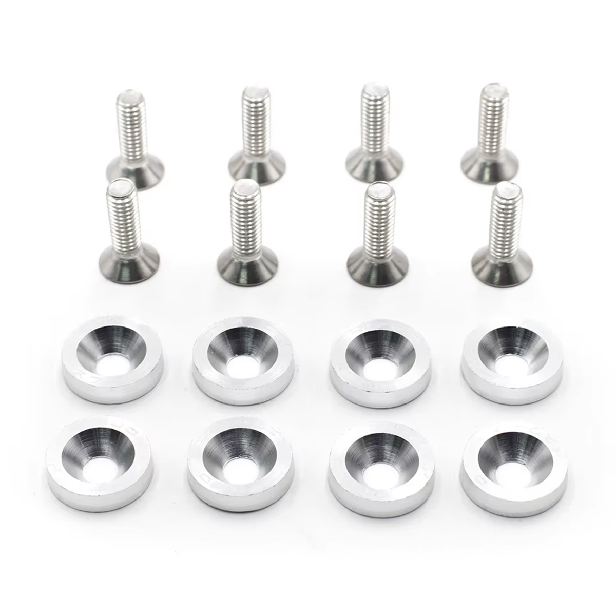 KIT DE ARANDELAS ANODIZADAS PLATEADA JUEGO X 8 PIEZAS