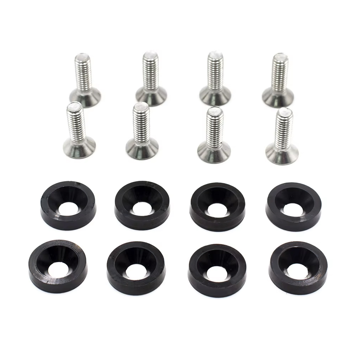 KIT DE ARANDELAS ANODIZADAS NEGRA JUEGO X 8  PIEZAS