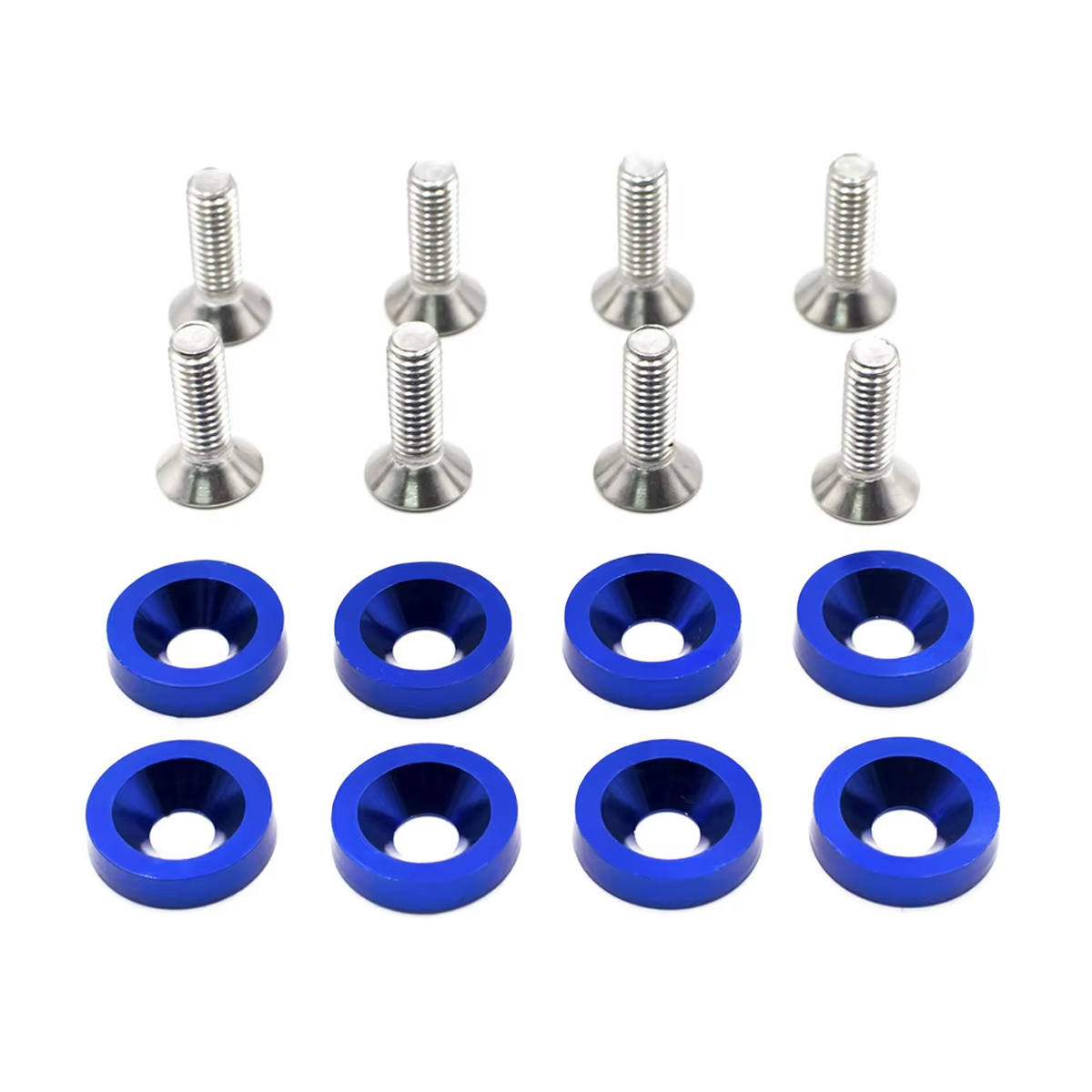 KIT DE ARANDELAS ANODIZADAS AZUL JUEGO X 8  PIEZAS