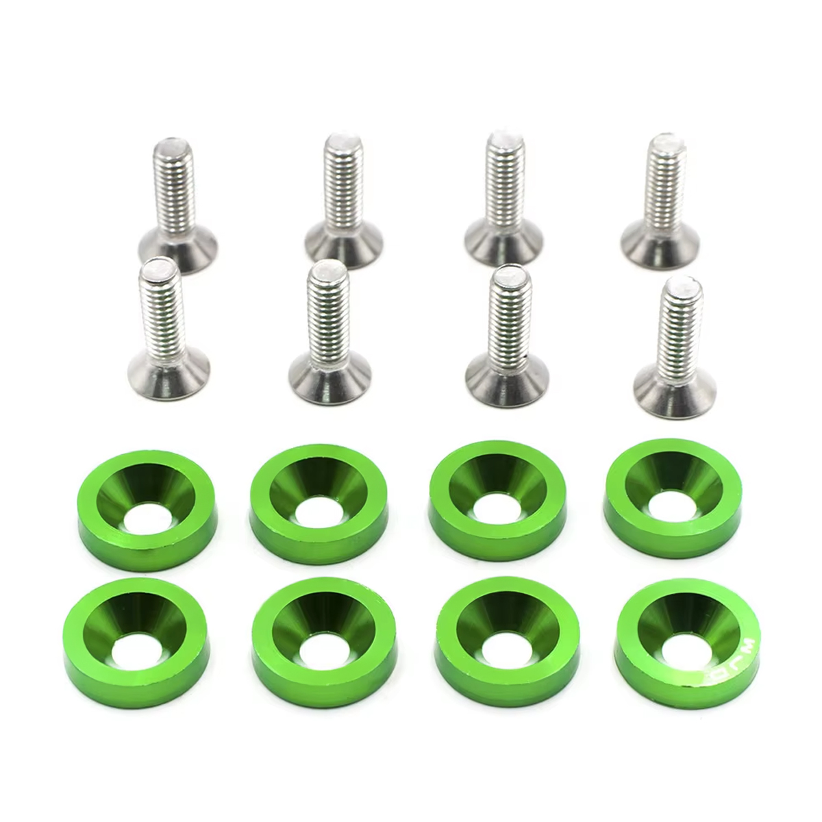 KIT DE ARANDELAS ANODIZADAS VERDE JUEGO X 8 PIEZAS