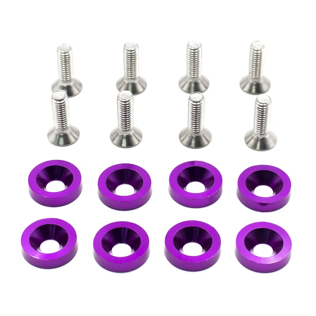 KIT DE ARANDELAS ANODIZADAS VIOLETA JUEGO X 8 PIEZAS