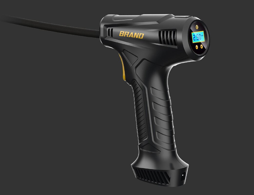 COMPRESOR COMPRESOR DE AIRE INALAMBRICO 80 WATTS CON LINTERNA Y MEDIDOR DE PRESION DE RUEDAS CON 3 TOMAS DE AIRE Y CARGADOR USB
