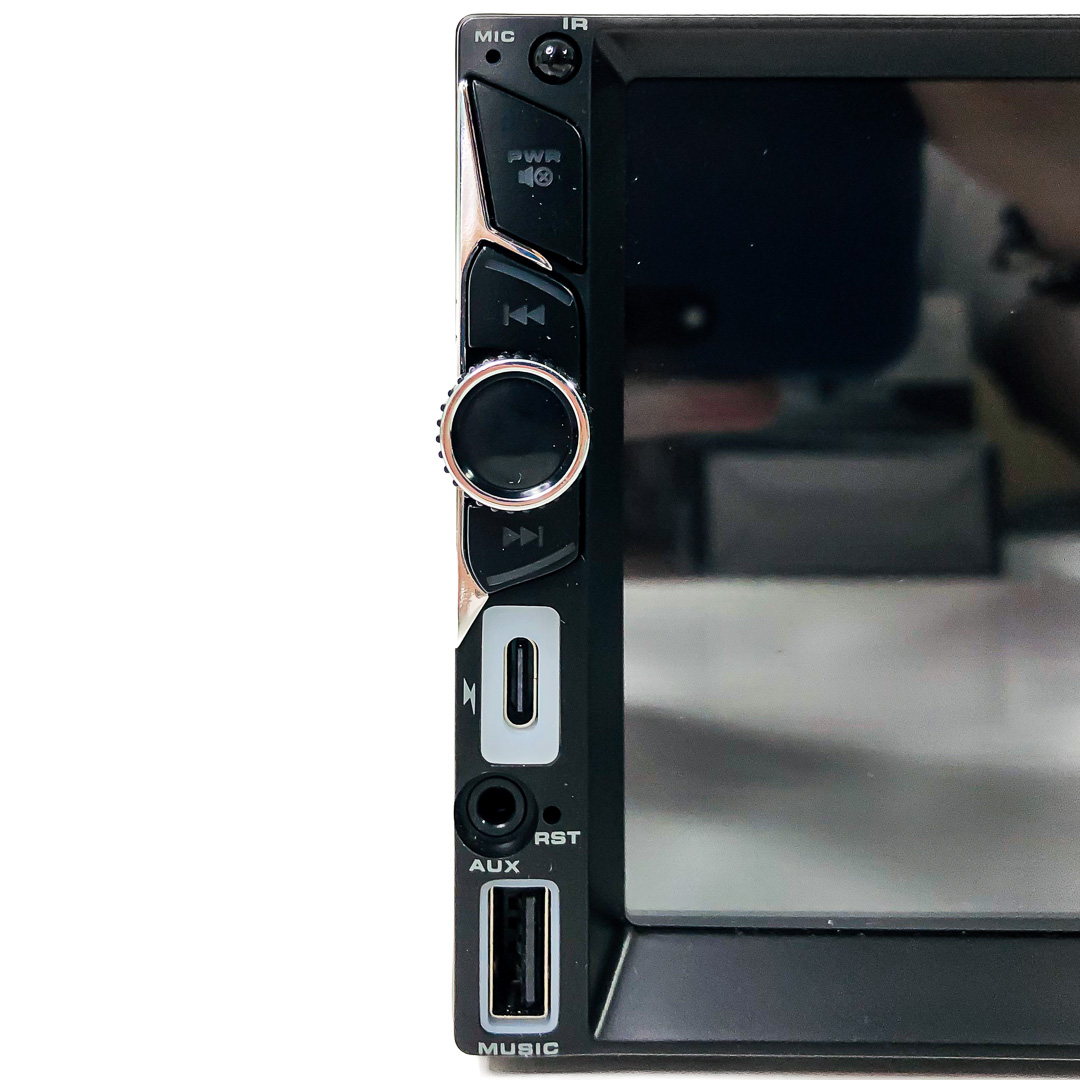 EQUIPO MULTIMEDIA 2 DIN 7" CON TOUCH SCREEN, CARPLAY & ANDROID AUTO, BLUETOOTH, AM / FM RADIO, CONEXION USB Y CARGADOR TIPO C, RGB, FICHA ISO, POTENCIA 4*45W, INCLUYE CONTROL REMOTO
