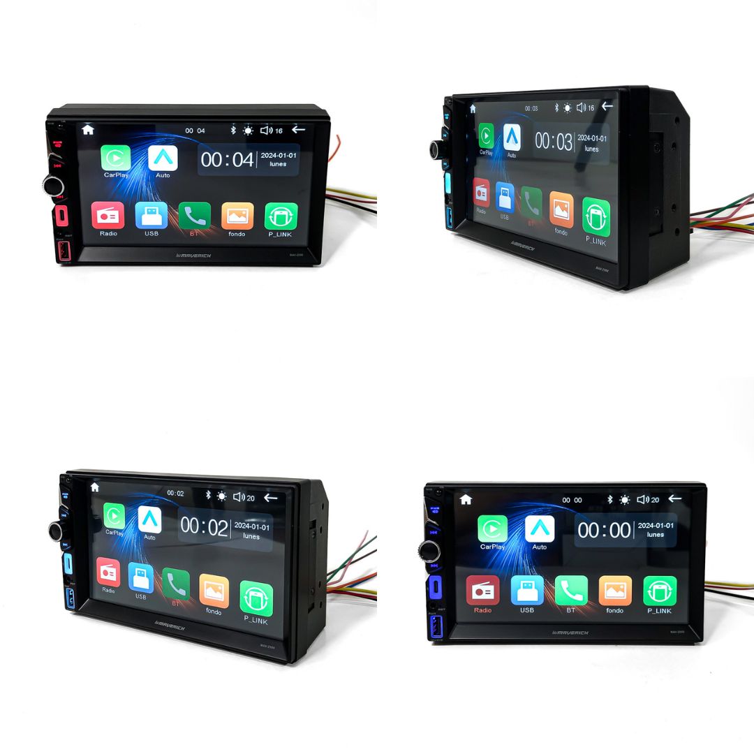 EQUIPO MULTIMEDIA 2 DIN 7" CON TOUCH SCREEN, CARPLAY & ANDROID AUTO, BLUETOOTH, AM / FM RADIO, CONEXION USB Y CARGADOR TIPO C, RGB, FICHA ISO, POTENCIA 4*45W, INCLUYE CONTROL REMOTO - 8