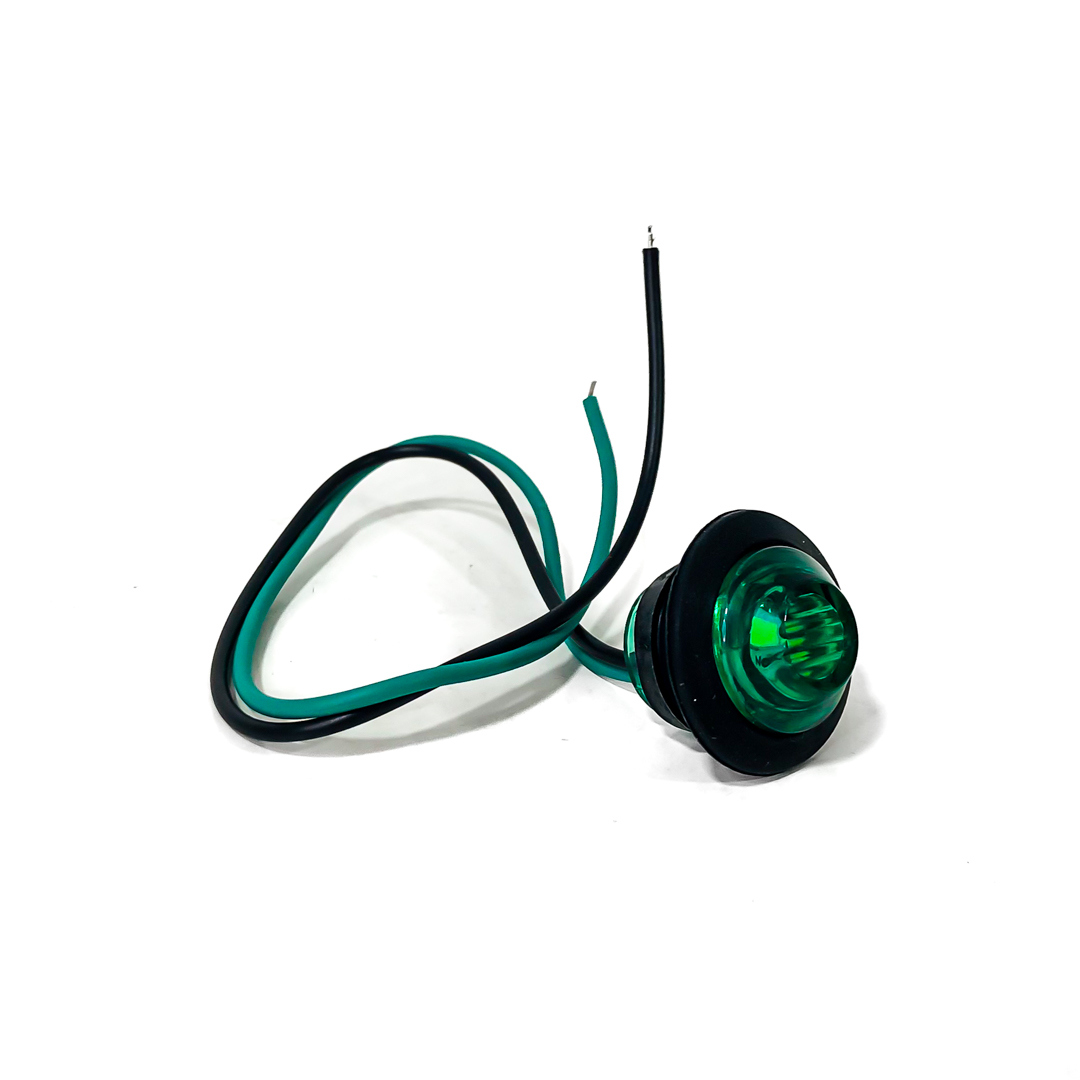 OFF ROAD FARO DE LED UNIVERSAL LUZ TESTIGO UNIVERSAL CIRCULAR 2 CM  DIAMETRO COLOR VERDE 12V / 24V - 2