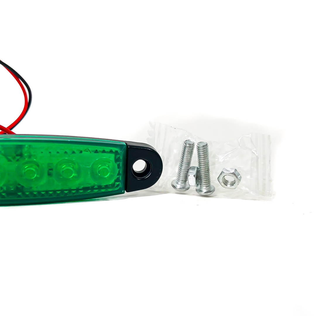 OFF ROAD FARO DE LED UNIVERSAL SENALIZACION LATERAL 9,5 CM X 2,1 CM COLOR VERDE 12V FUNCION FIJA WHITE 12V - 3