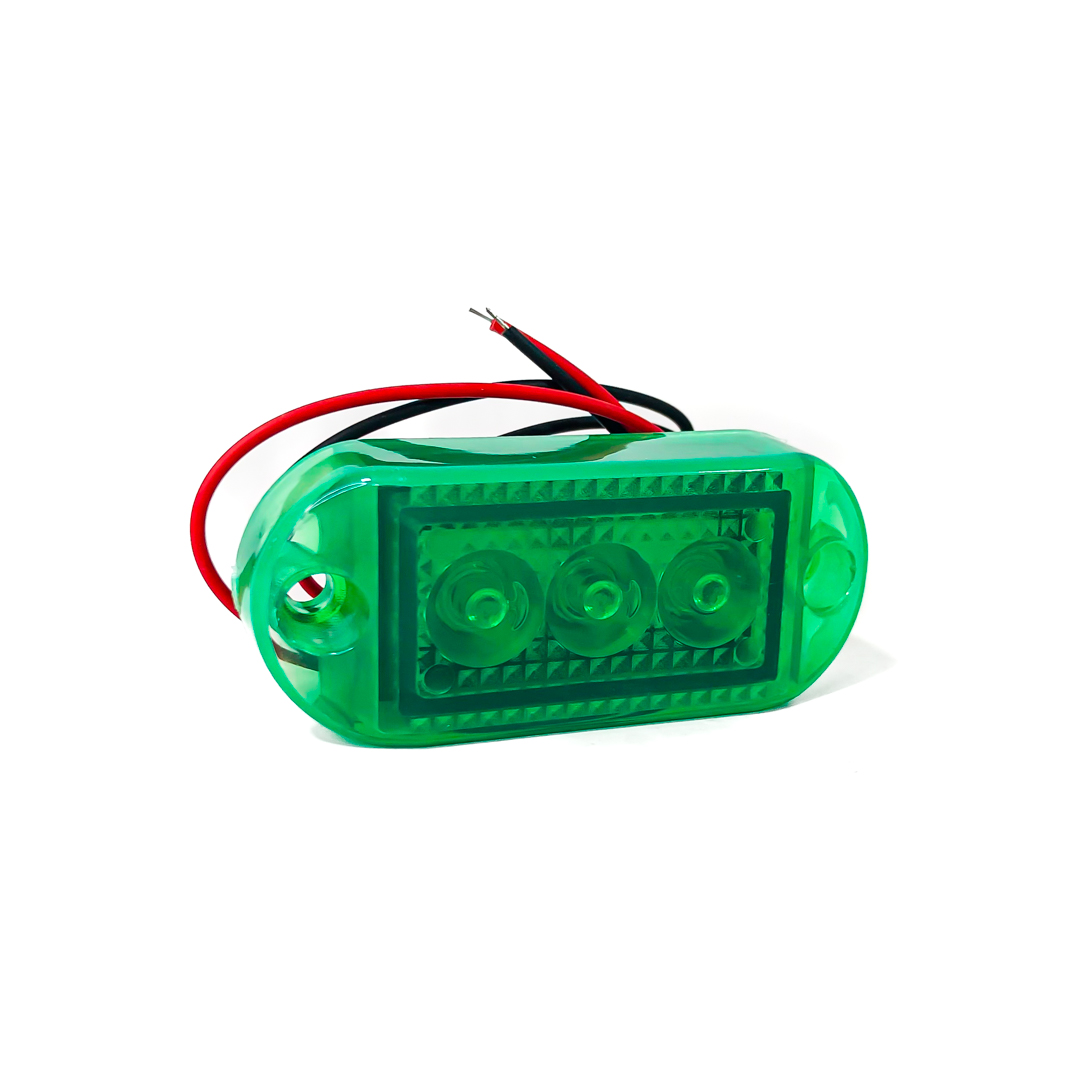 OFF ROAD FARO DE LED UNIVERSAL SENALIZACION LATERAL 7 CM X 3 CM COLOR VERDE 12V FUNCION FIJA WHITE 12V - 3