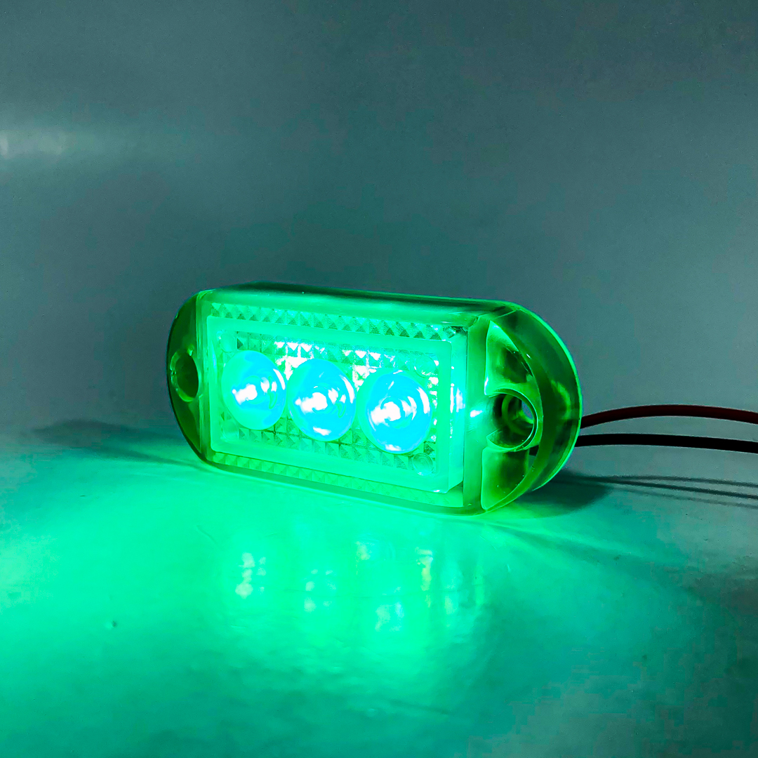 OFF ROAD FARO DE LED UNIVERSAL SENALIZACION LATERAL 7 CM X 3 CM COLOR VERDE 12V FUNCION FIJA WHITE 12V - 4
