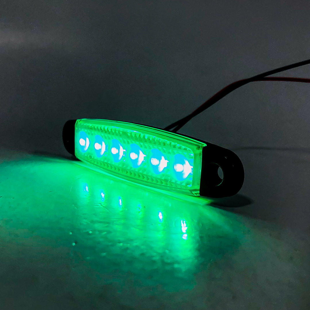 OFF ROAD FARO DE LED UNIVERSAL SENALIZACION LATERAL 9,5 CM X 2,1 CM COLOR VERDE 12V FUNCION FIJA WHITE 12V - 5