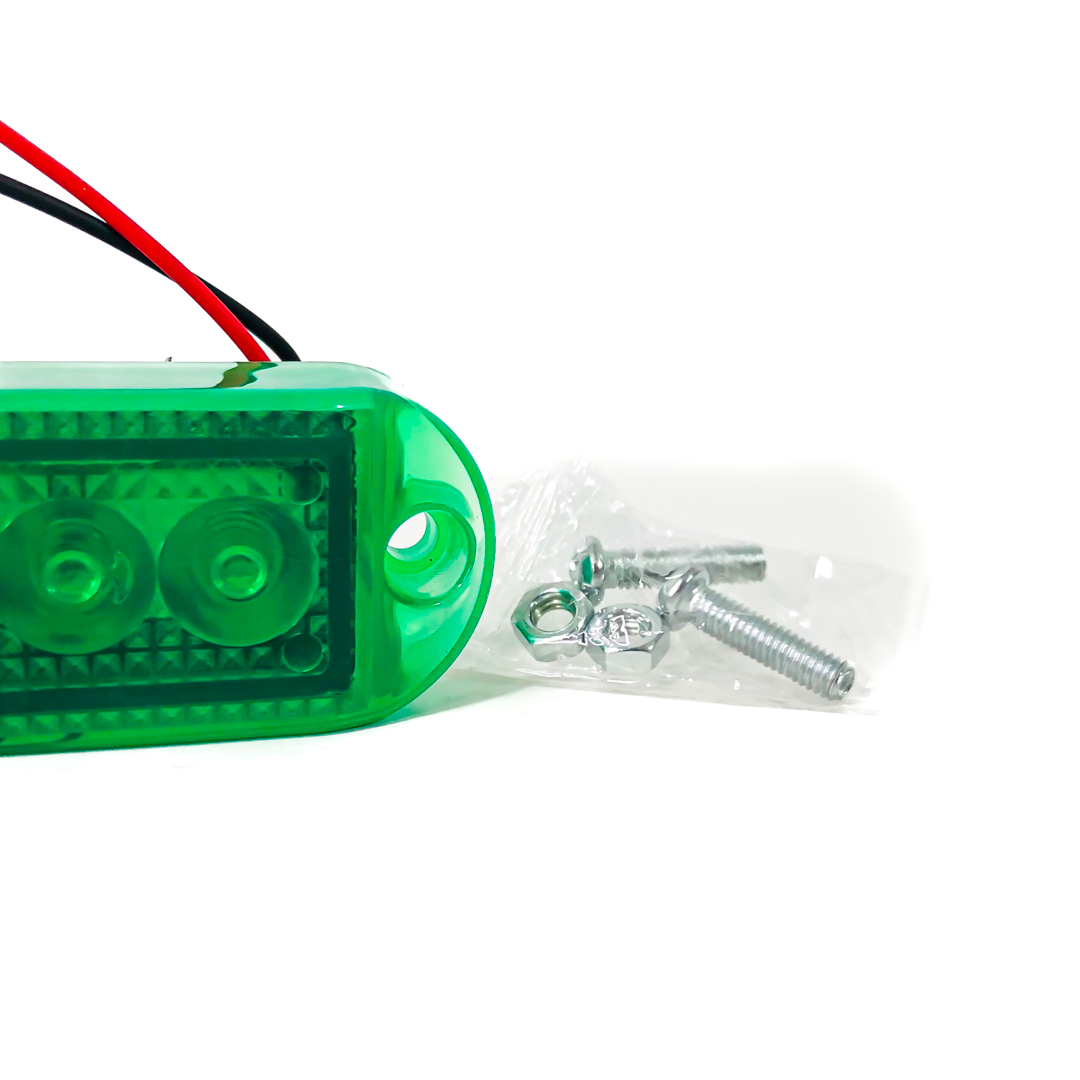 OFF ROAD FARO DE LED UNIVERSAL SENALIZACION LATERAL 7 CM X 3 CM COLOR VERDE 12V FUNCION FIJA WHITE 12V - 6