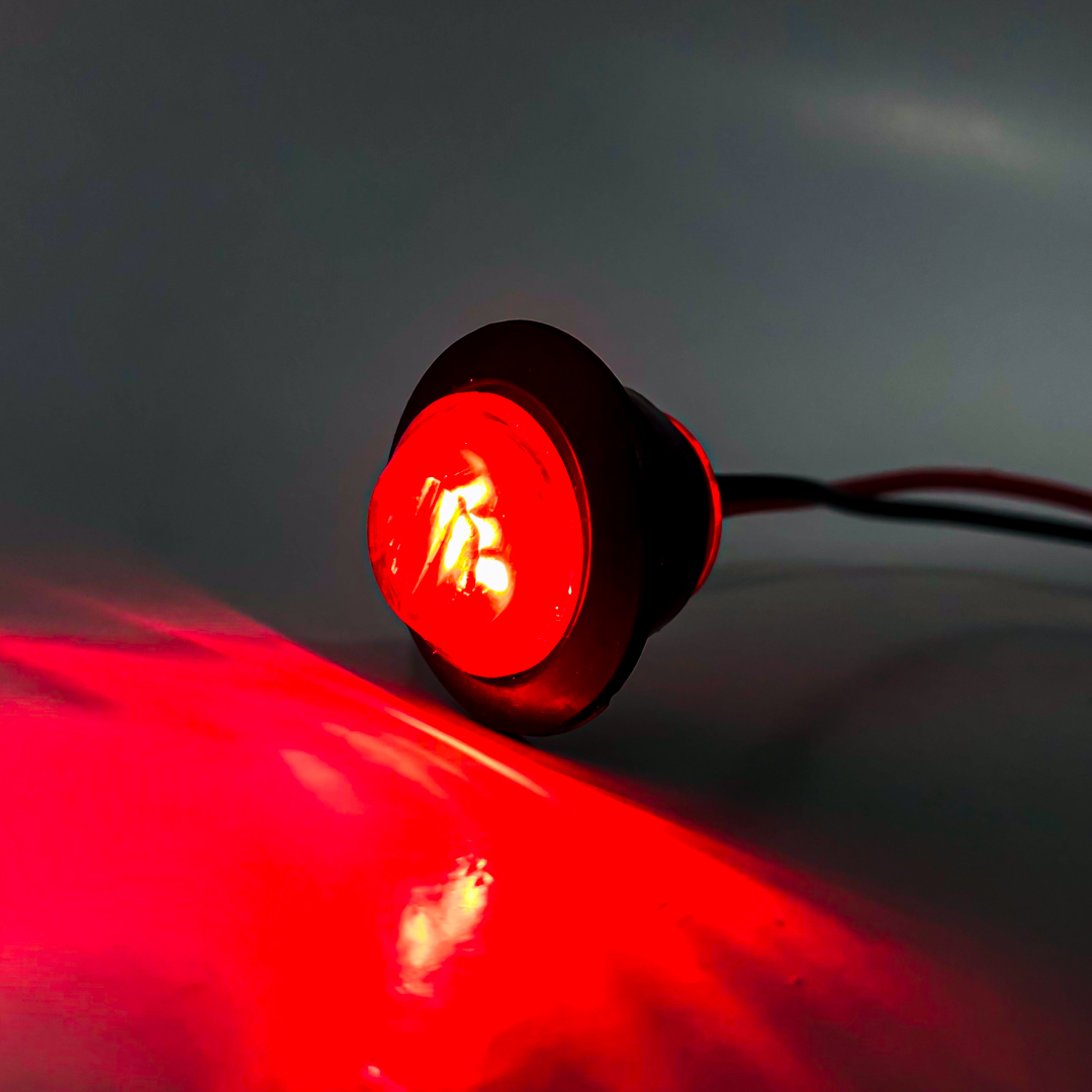 OFF ROAD FARO DE LED UNIVERSAL LUZ TESTIGO UNIVERSAL CIRCULAR 2 CM  DIAMETRO COLOR ROJO 12V / 24V - 3