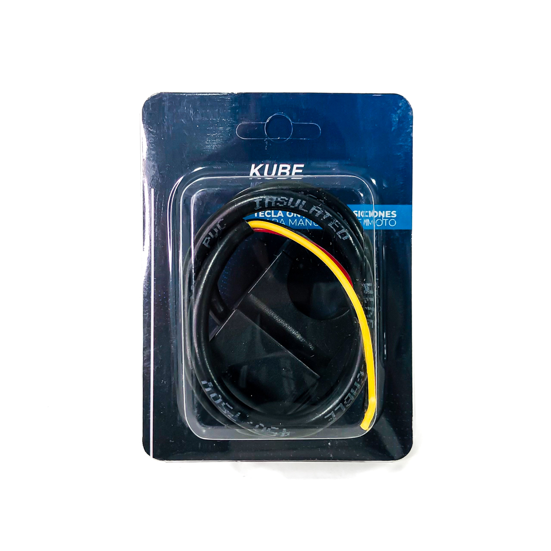 INTERRUPTOR UNIVERSAL TECLA DE 2 PUNTOS UNIVERSAL CON SOPORTE MANUBRIO Y CABLE DE CONXEION 12V INCLUIDO. IDEAL PARA MOTOS Y BICIS. MEDIDAS 52 MM * 42MM * 24MM - 3
