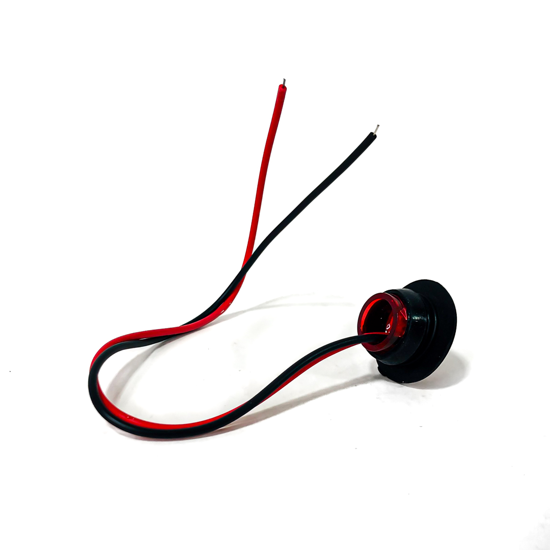 OFF ROAD FARO DE LED UNIVERSAL LUZ TESTIGO UNIVERSAL CIRCULAR 2 CM  DIAMETRO COLOR ROJO 12V / 24V - 4