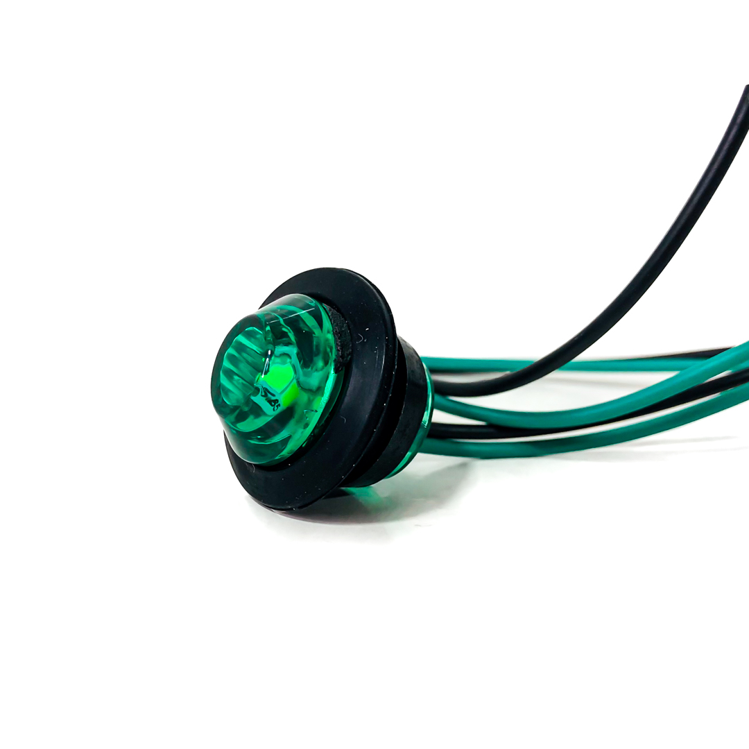 OFF ROAD FARO DE LED UNIVERSAL LUZ TESTIGO UNIVERSAL CIRCULAR 2 CM  DIAMETRO COLOR VERDE 12V / 24V - 5