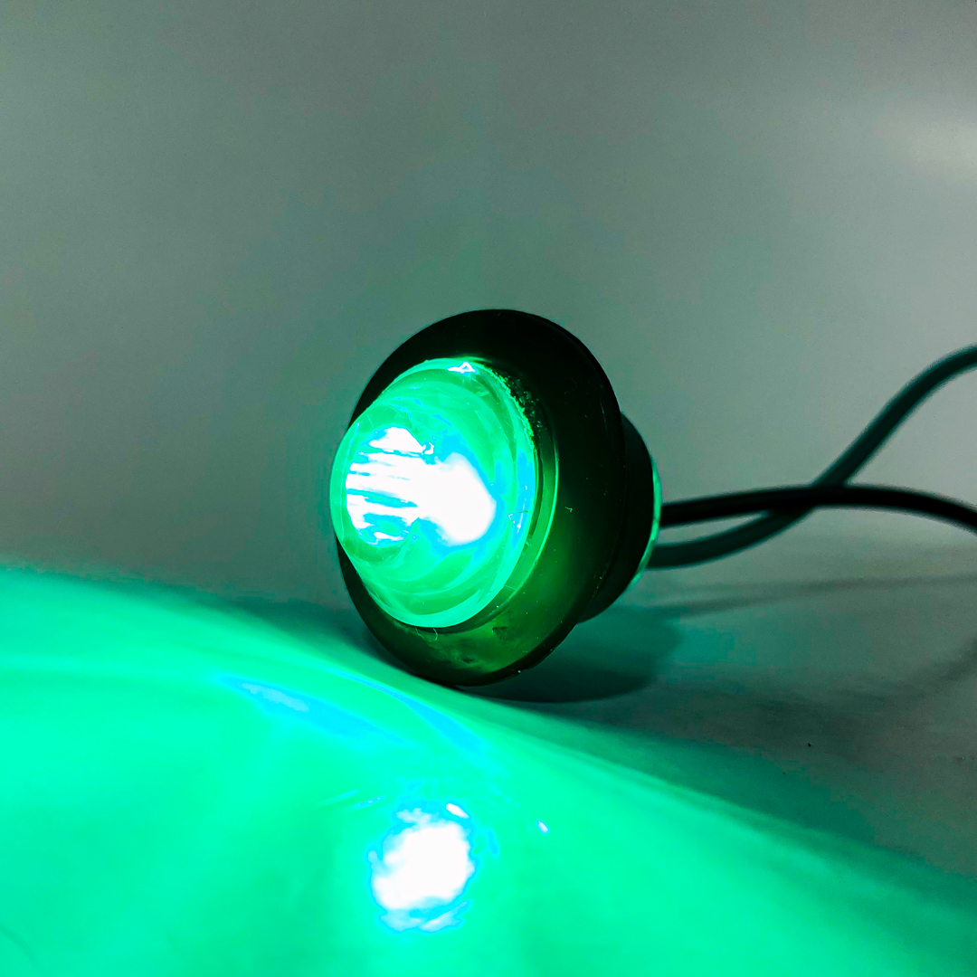 OFF ROAD FARO DE LED UNIVERSAL LUZ TESTIGO UNIVERSAL CIRCULAR 2 CM  DIAMETRO COLOR VERDE 12V / 24V - 6