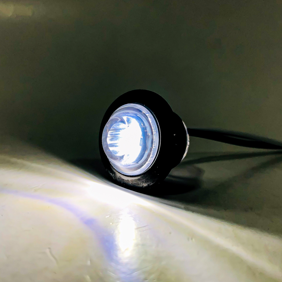 OFF ROAD FARO DE LED UNIVERSAL LUZ TESTIGO UNIVERSAL CIRCULAR 2 CM  DIAMETRO COLOR BLANCO 12V / 24V - 5