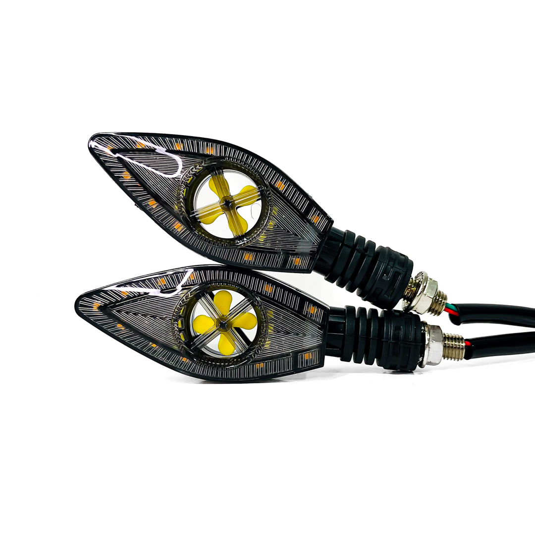 OFF ROAD FARO DE LED DE MOTO FARO DE GIRO UNIVERSAL AMBAR SECUENCIAL 12V 5W 1500 LUX JUEGO 2 UNIDADES - 3