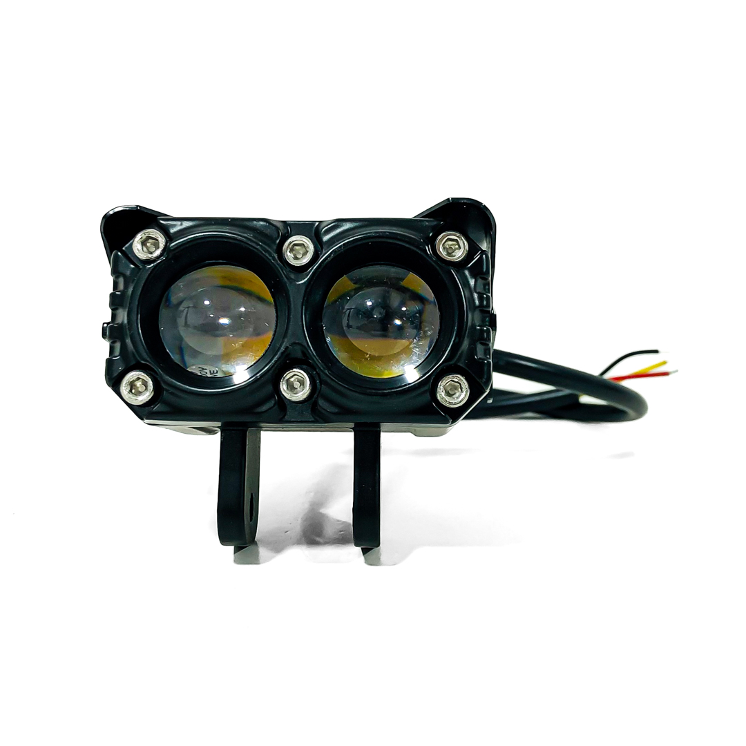 OFF ROAD FARO DE LED UNIVERSAL RECTANGULAR DOBLE LUPA COLOR BLANCO Y AMBAR 12V / 24V  MEDIDAS 7.3 CM * 6.4 CM * 6,8 CM - 2