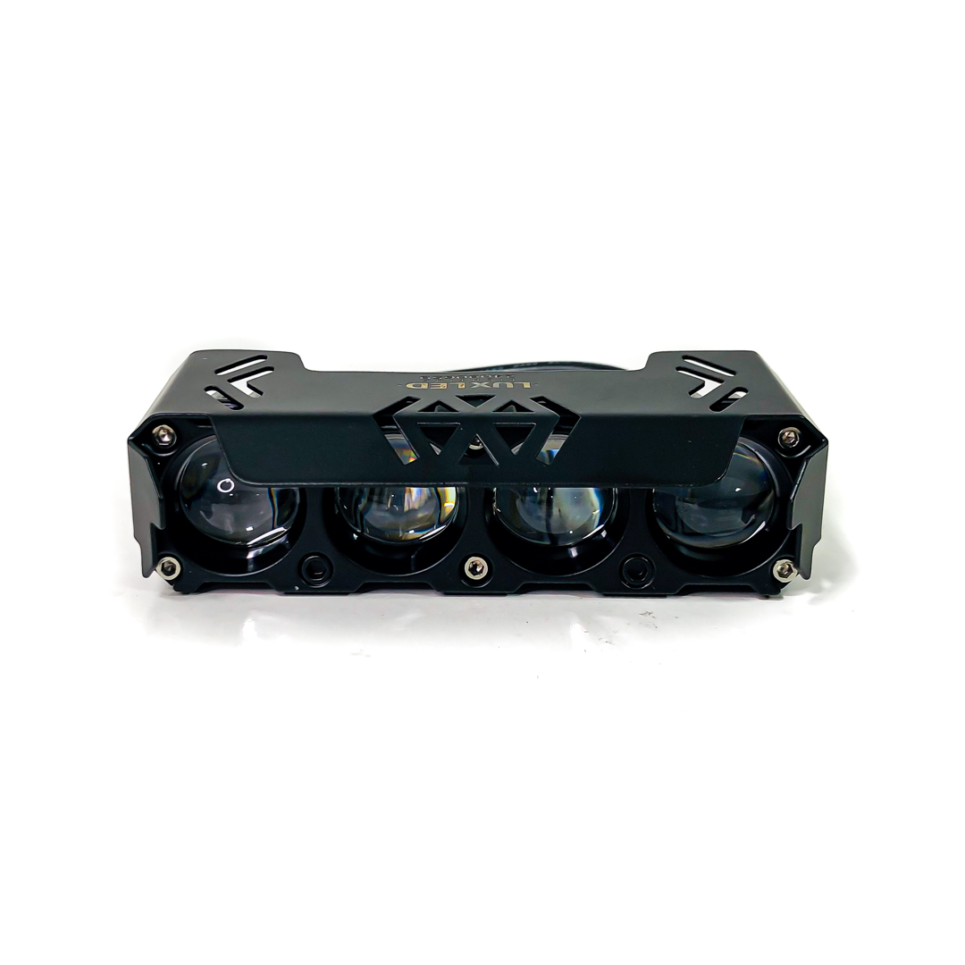 OFF ROAD FARO DE LED UNIVERSAL RECTANGULAR CUADRUPLE LUPA COLOR BLANCO Y AMBAR 12V / 24V  MEDIDAS 13,3 CM * 5,1 CM * 4,1 CM - 2
