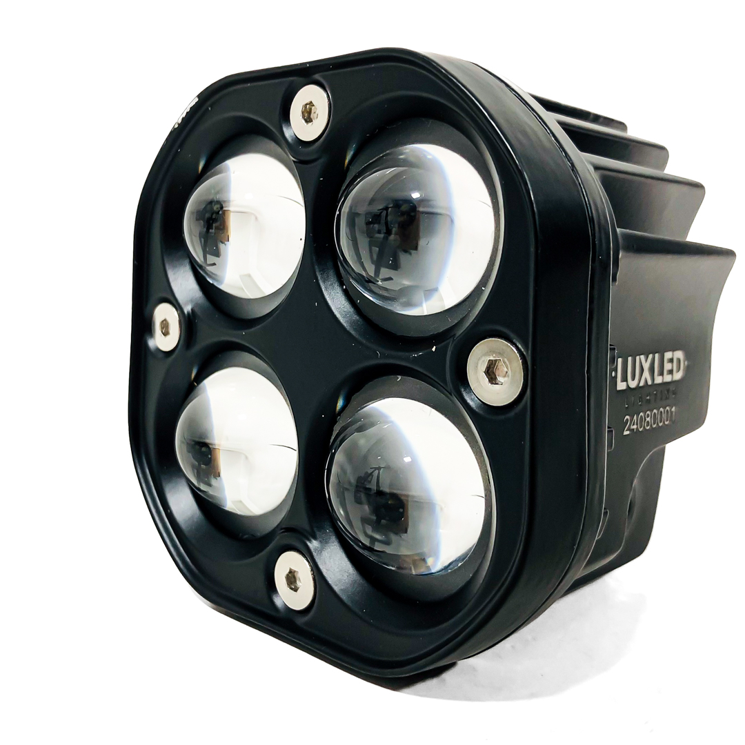 OFF ROAD FARO DE LED UNIVERSAL JUEGO DE FARO CUADRADO CON FUNCION ALTA Y BAJA, COLOR BLANCO Y AMBAR 12V / 24V MEDIDAS 7,5 CM * 7 CM * 6,8 CM - 2