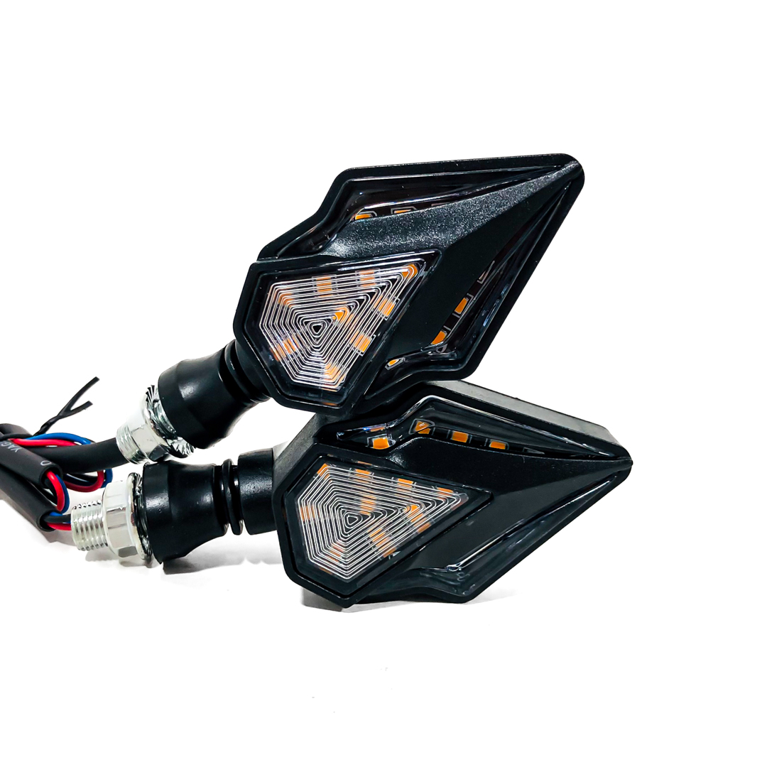 OFF ROAD FARO DE LED DE MOTO FARO DE GIRO UNIVERSAL AMBAR SECUENCIAL 12V 5W 1500 LUX JUEGO 2 UNIDADES - 2