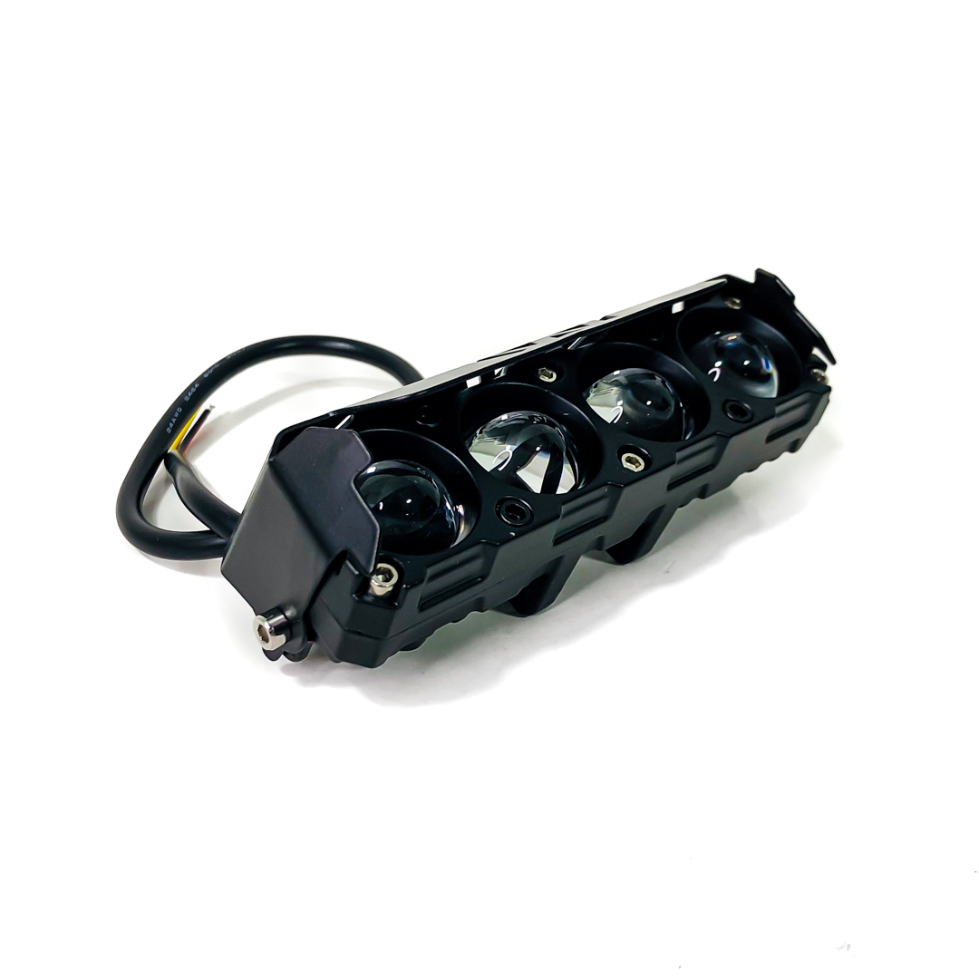OFF ROAD FARO DE LED UNIVERSAL RECTANGULAR CUADRUPLE LUPA COLOR BLANCO Y AMBAR 12V / 24V  MEDIDAS 13,3 CM * 5,1 CM * 4,1 CM - 3