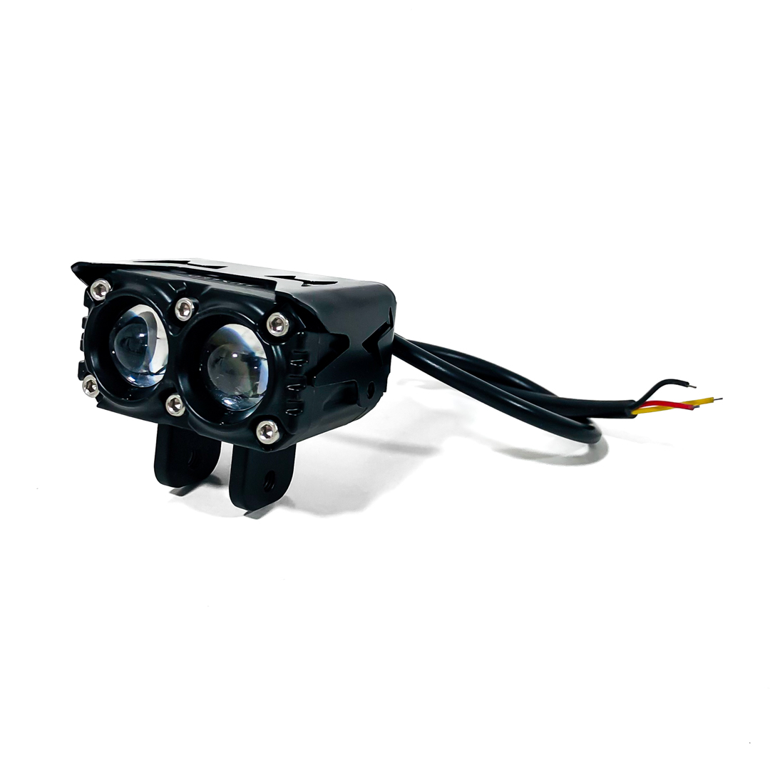 OFF ROAD FARO DE LED UNIVERSAL RECTANGULAR DOBLE LUPA COLOR BLANCO Y AMBAR 12V / 24V  MEDIDAS 7.3 CM * 6.4 CM * 6,8 CM - 3