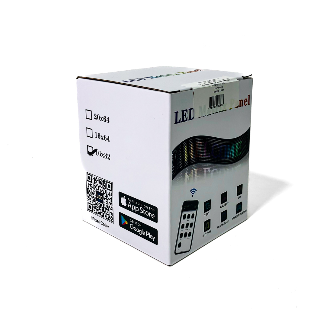 PANEL LED PANEL RGB PARA USO EN PARABRISAS O LUNETA l 16*32 PIXELES  MEDIDAS 7 X 17.3 cm 12V / 24V CONEXION USB BLUETOOTH CON APP Y CONTROL REMOTO - 3
