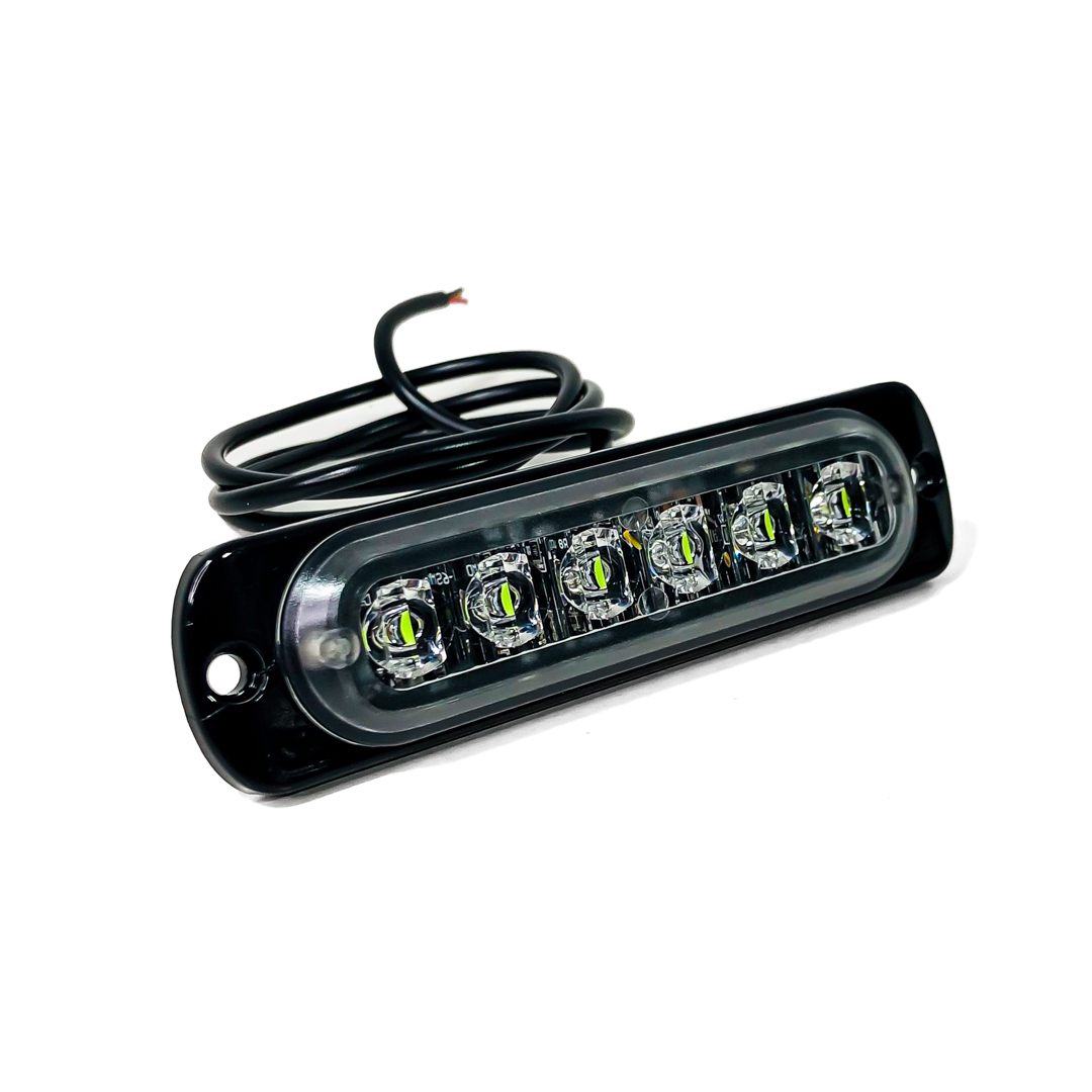 OFF ROAD FARO DE LED UNIVERSAL 12V - 6 LED CHAT PARA PARRILLA / PARAGOLPE CON LUZ DESTELLANTE VERDE IDEAL AMBULANCIAS - 4