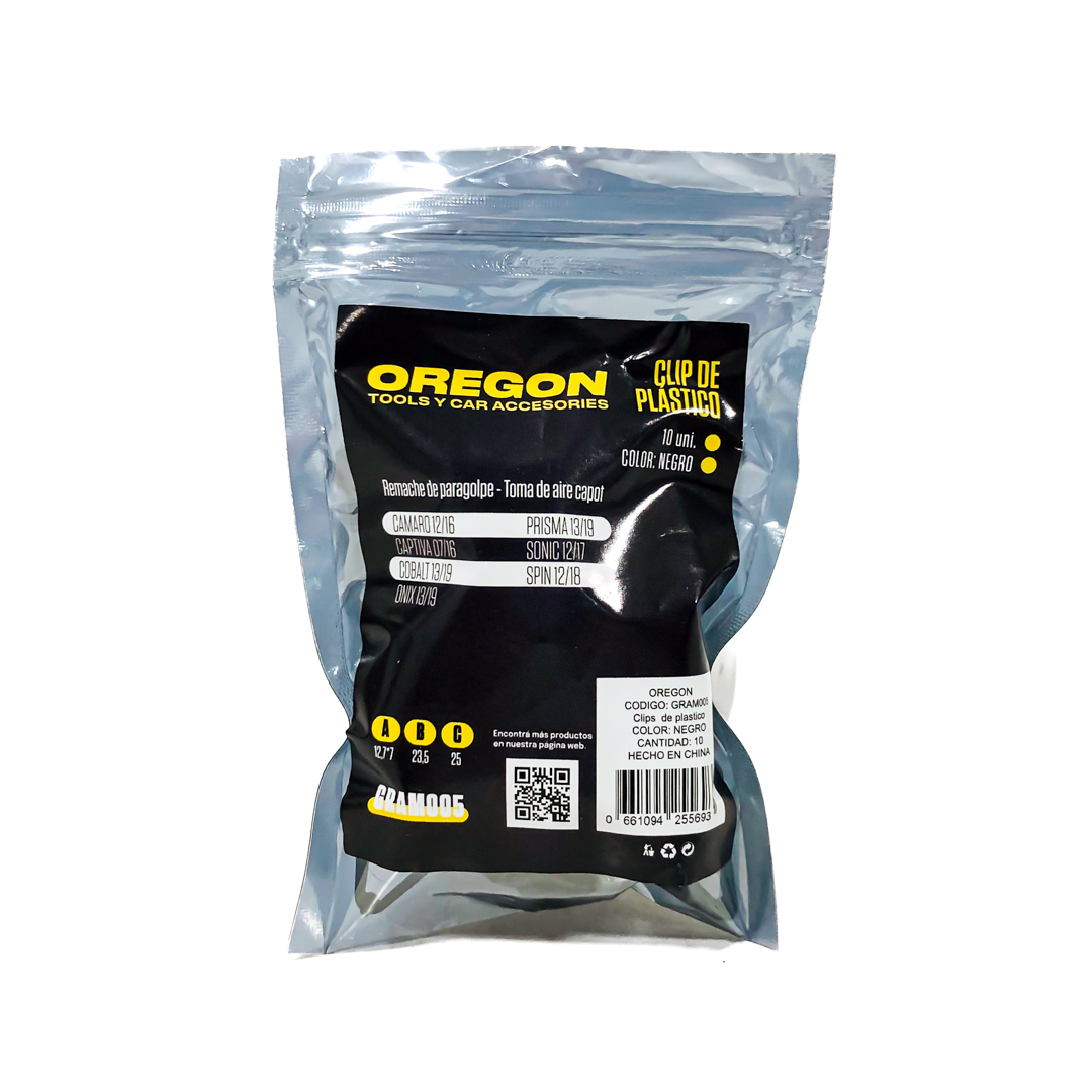 CLIPS PLASTICOS SET DE 10 CLIPS REMACHE DE PARAGOLPE / TOMA AIRE CAPOT GM - CHEVROLET - 3