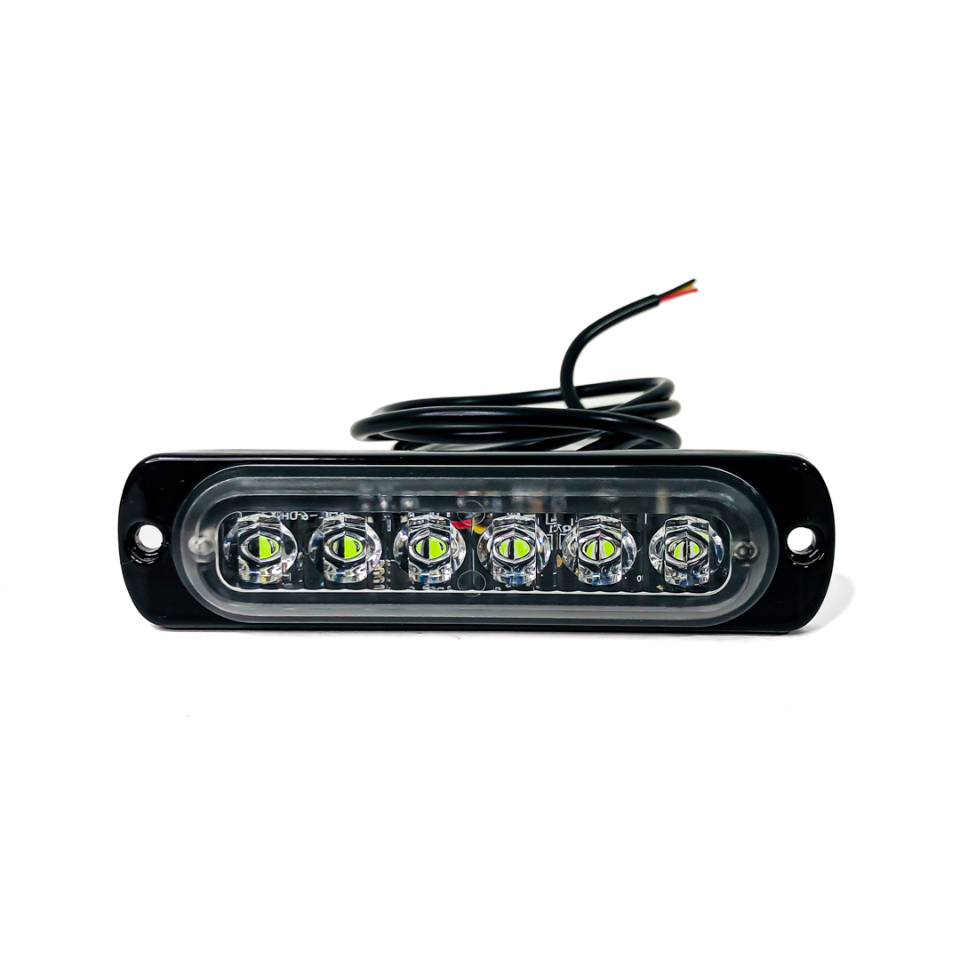 OFF ROAD FARO DE LED UNIVERSAL 12V - 6 LED CHAT PARA PARRILLA / PARAGOLPE CON LUZ DESTELLANTE VERDE IDEAL AMBULANCIAS - 5